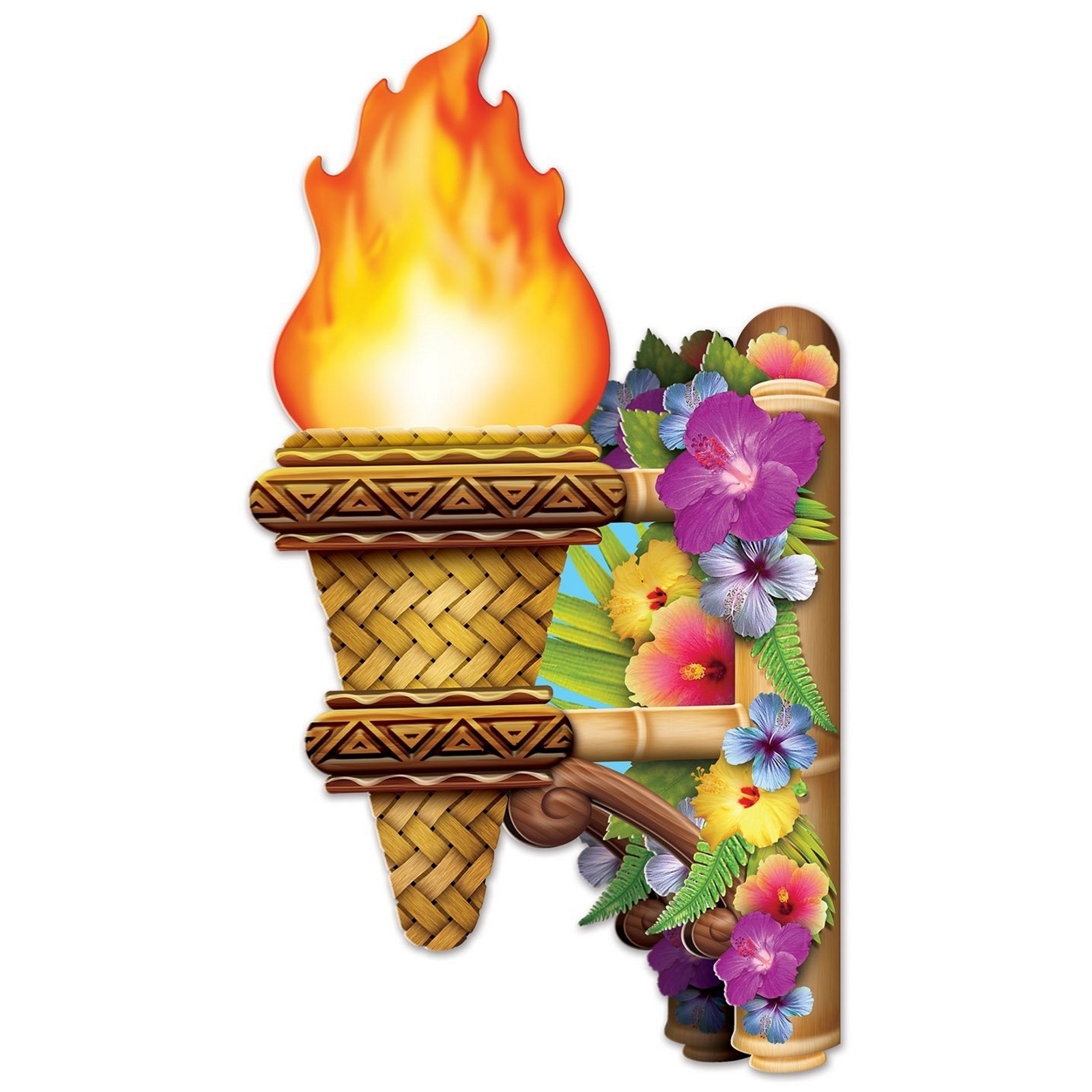 Tiki Cardboard Wall Torches 42cm (Set of 2)