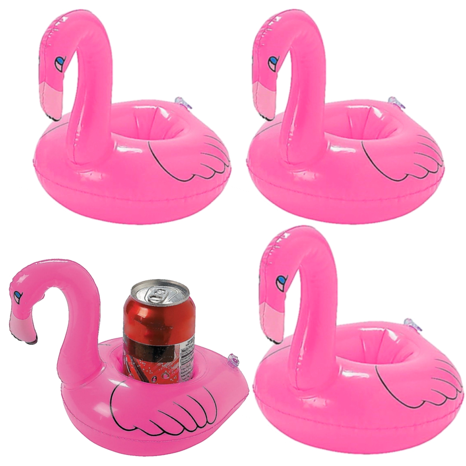 Inflatable Flamingo Drink Holders (Pack of 12)
