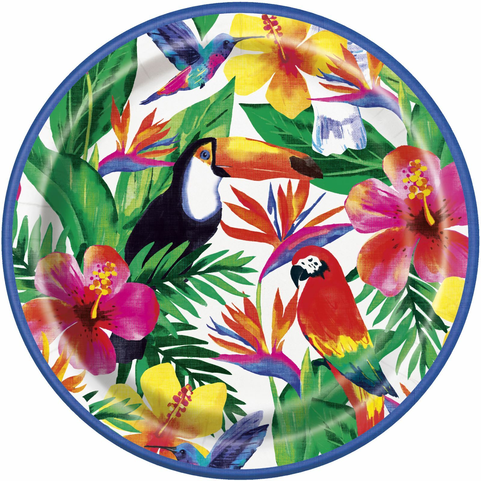 Palm Tropical Luau Large Paper Plates (Pack of 8)
