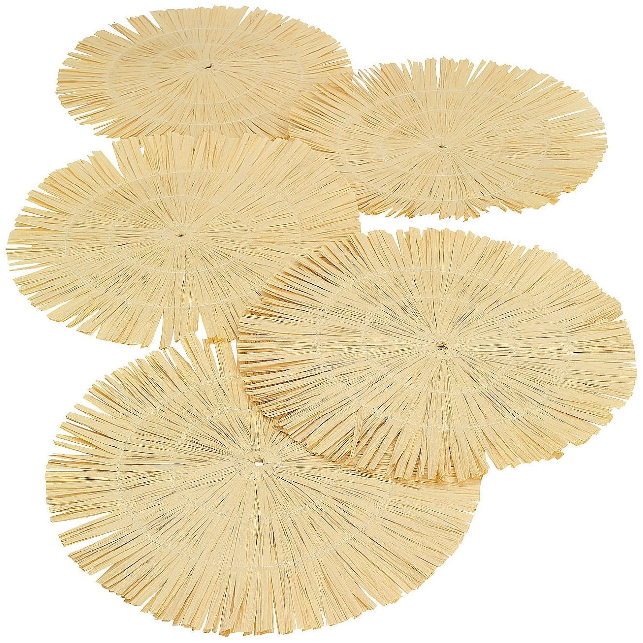 Round Raffia Decorations (Pack of 12)