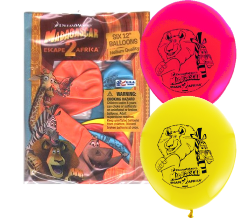 Madagascar: Escape 2 Africa Balloons (Pack of 6)
