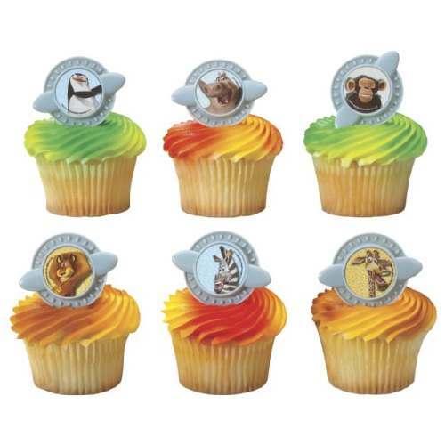 Madagascar Cupcake Rings (Pack of 12)