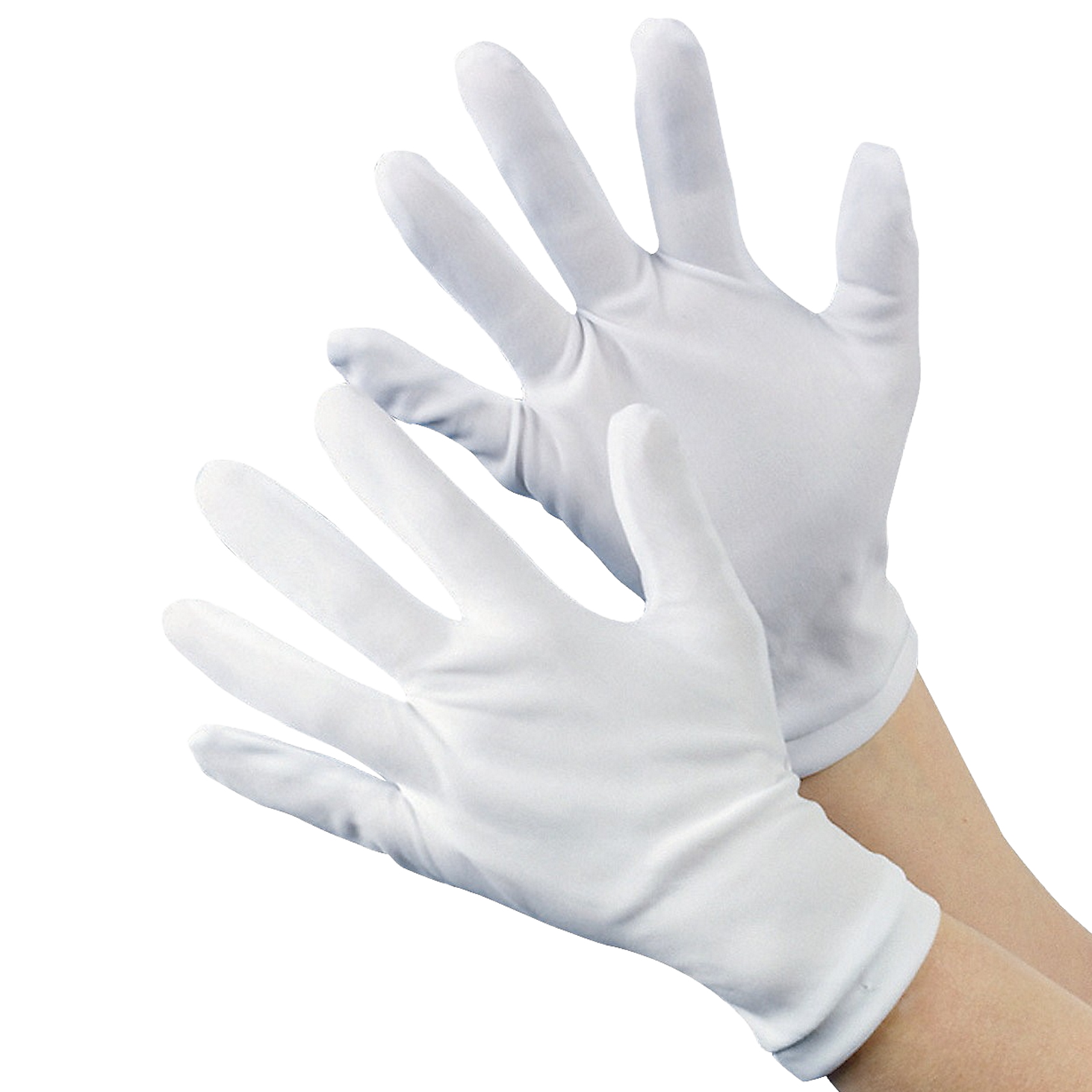 Adult White Fabric Gloves (1 Pair)