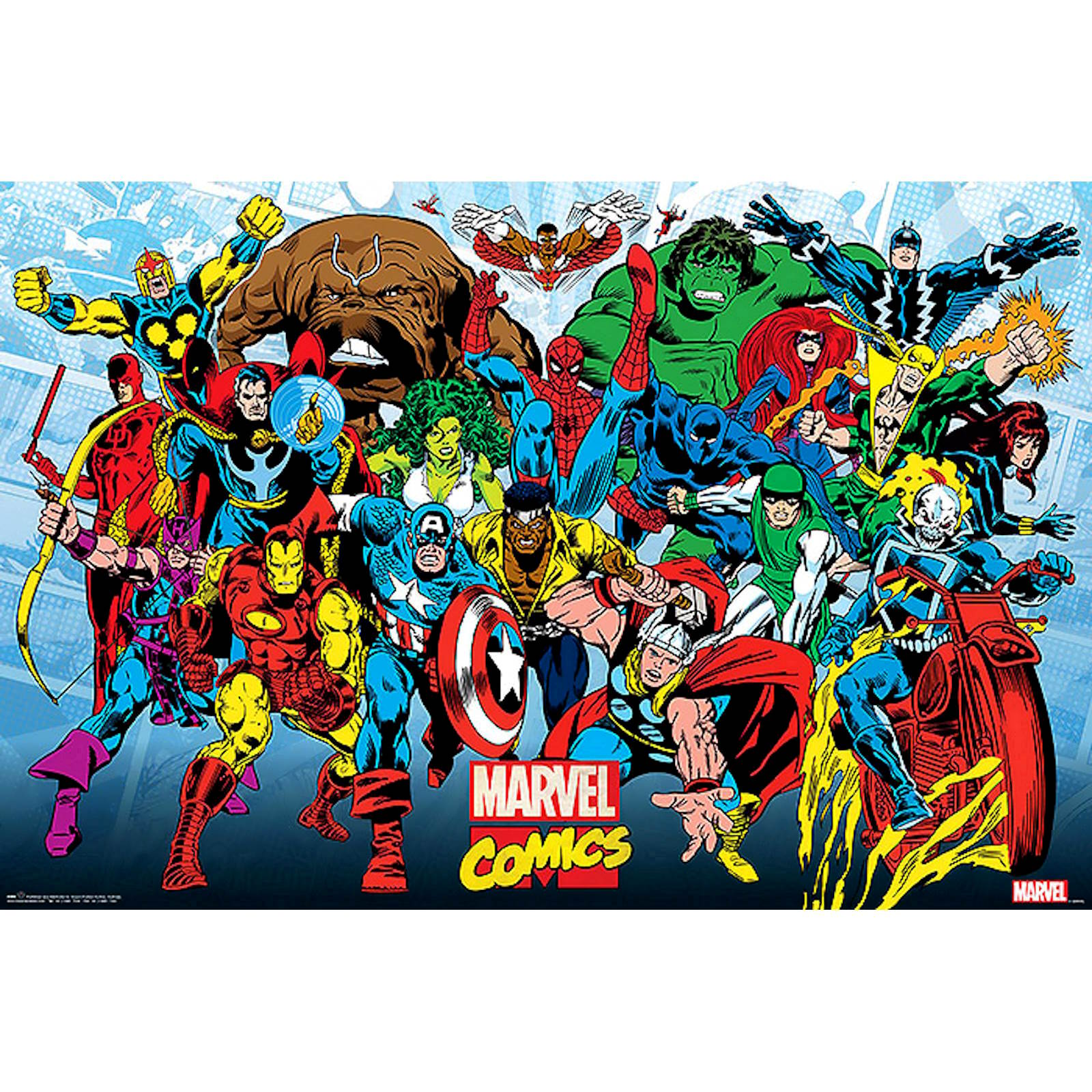 Marvel Comics Retro Running Poster