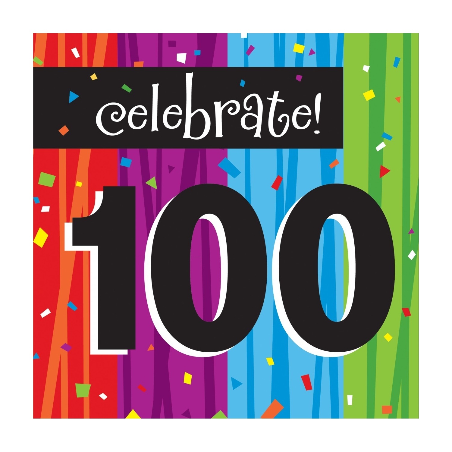 Milestone Celebrations 100th Birthday Large Napkins / Serviettes (Pack of 16)