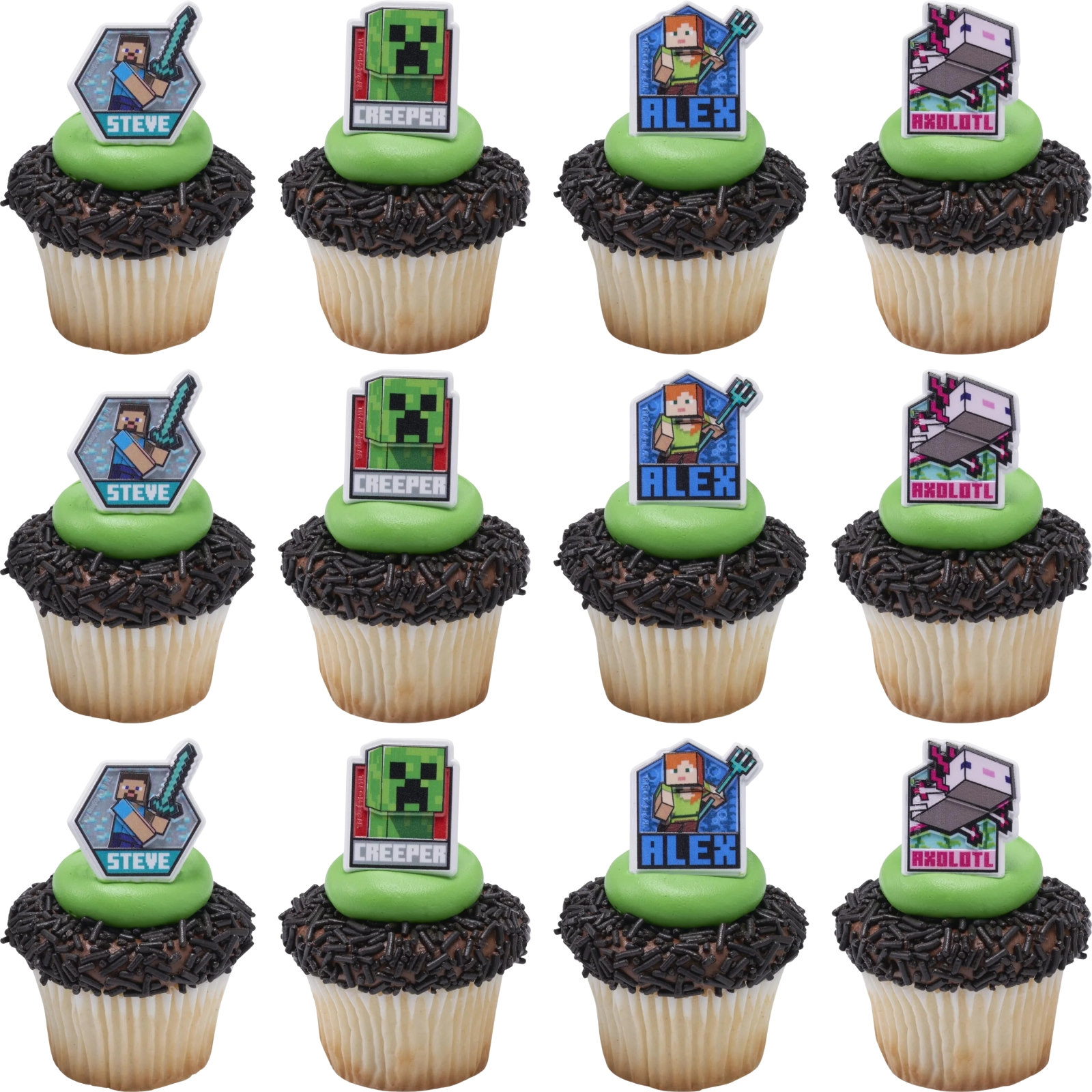 Minecraft Cupcake Rings (Pack of 12)