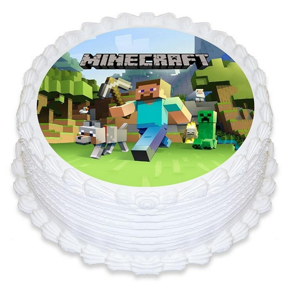 Minecraft Edible Icing Cake Decoration