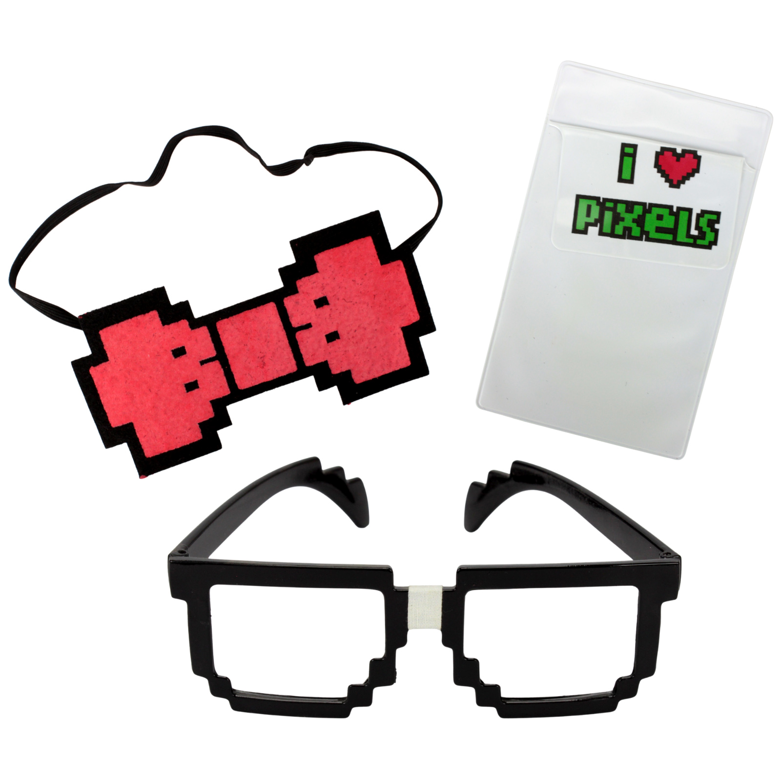 Pixel-8 Nerd Costume Accessory Set 