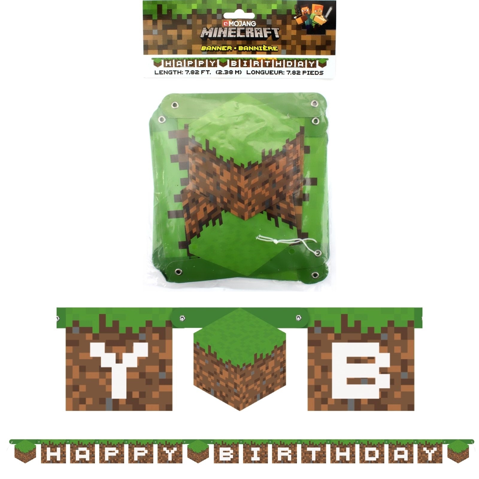 Minecraft Jointed Happy Birthday Banner