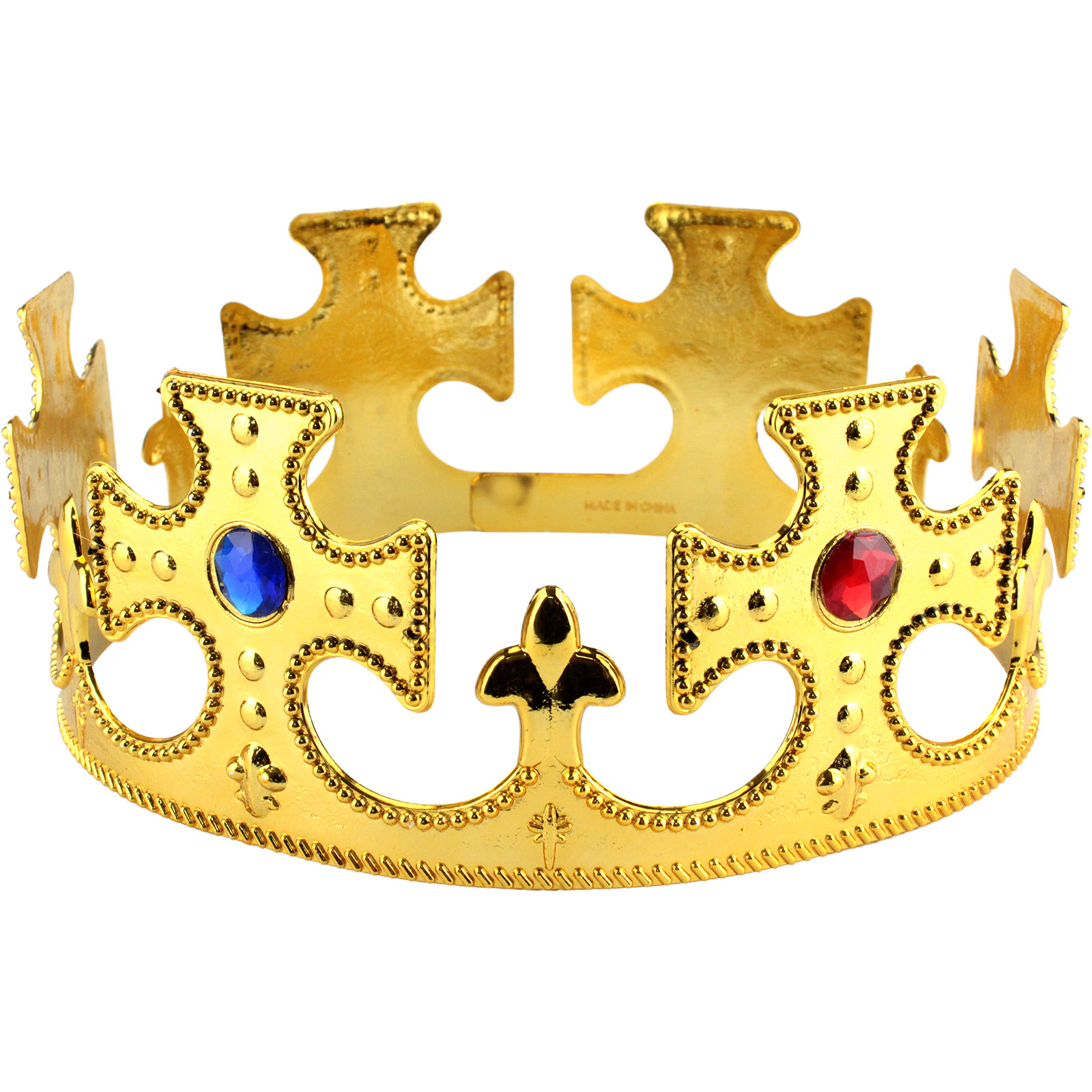 Gold Jewelled Adjustable Medieval King Crown 