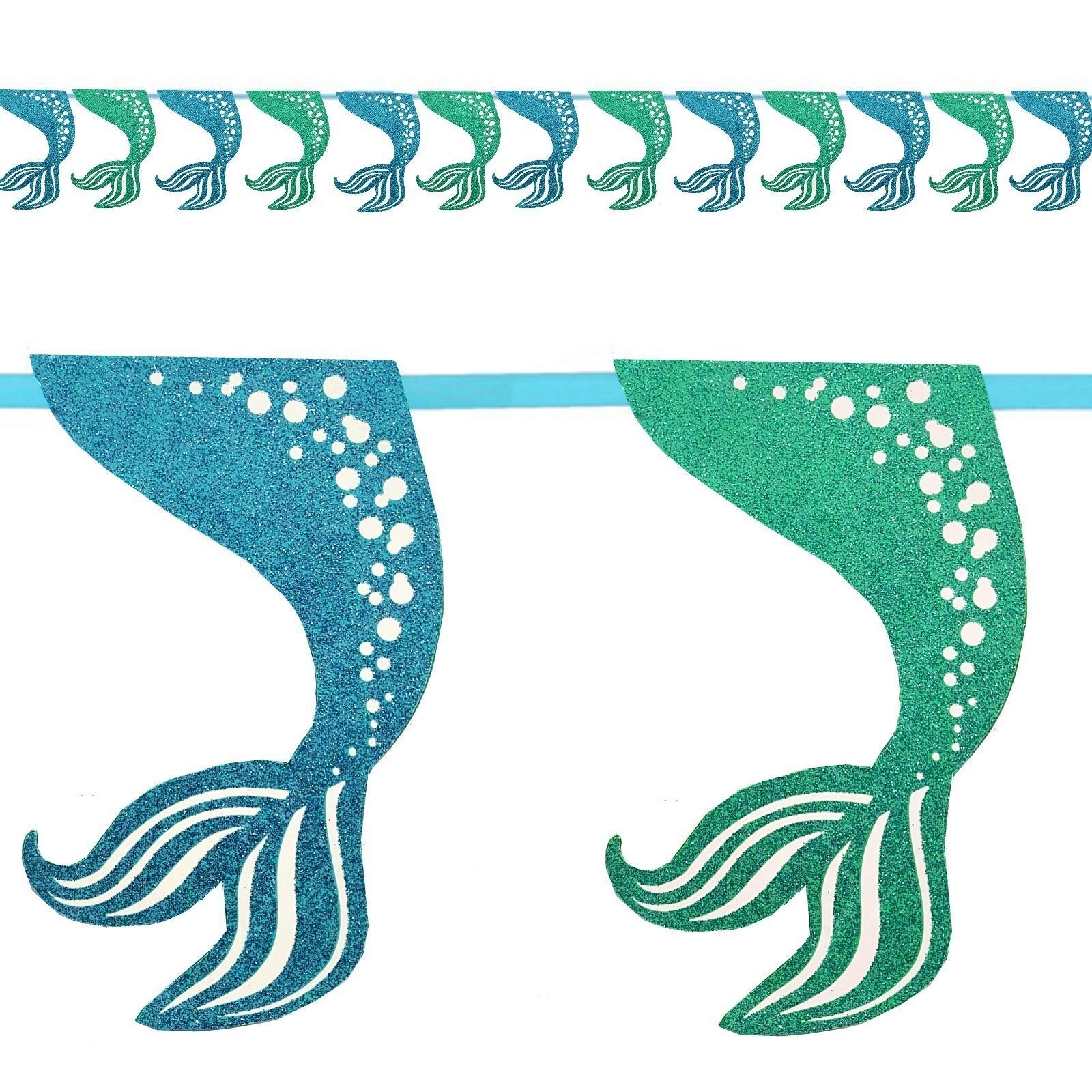 Mermaid Tail Glitter Garland Banner 2.7m