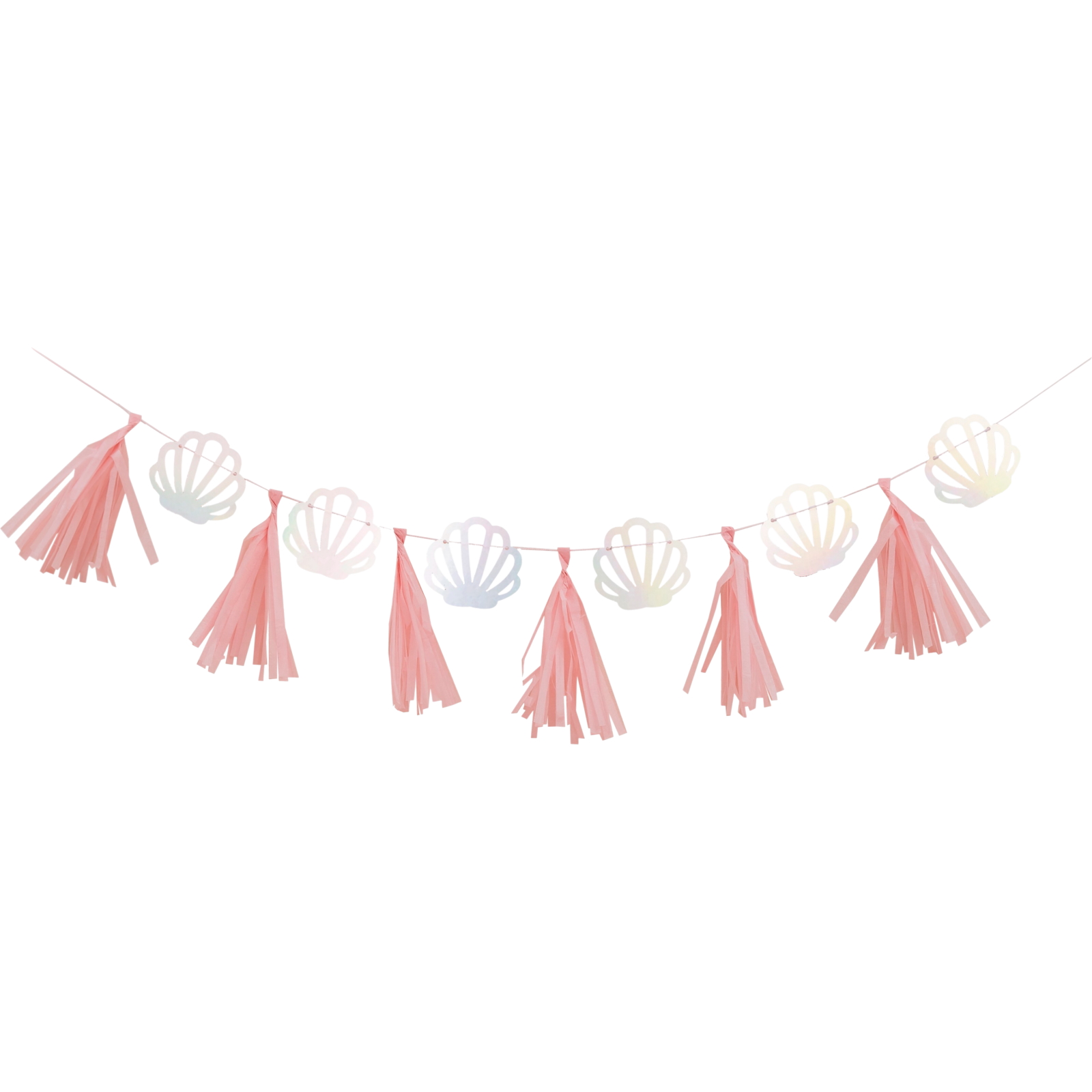 Ginger Ray Mermaid Magic iridescent Shell & Pink Tassel Garland Banner