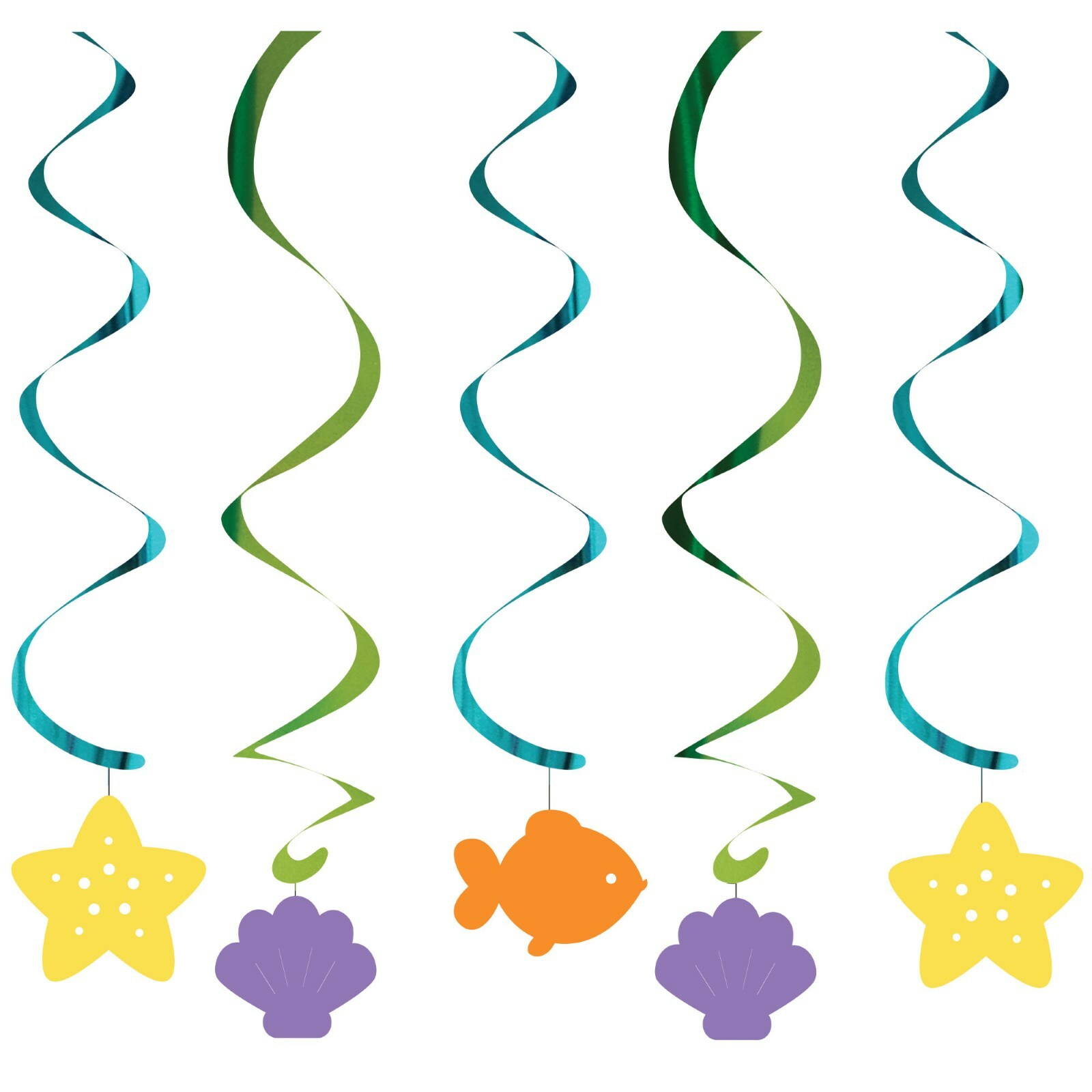 Mermaid Friends Swirl Decorations (Pack of 5)