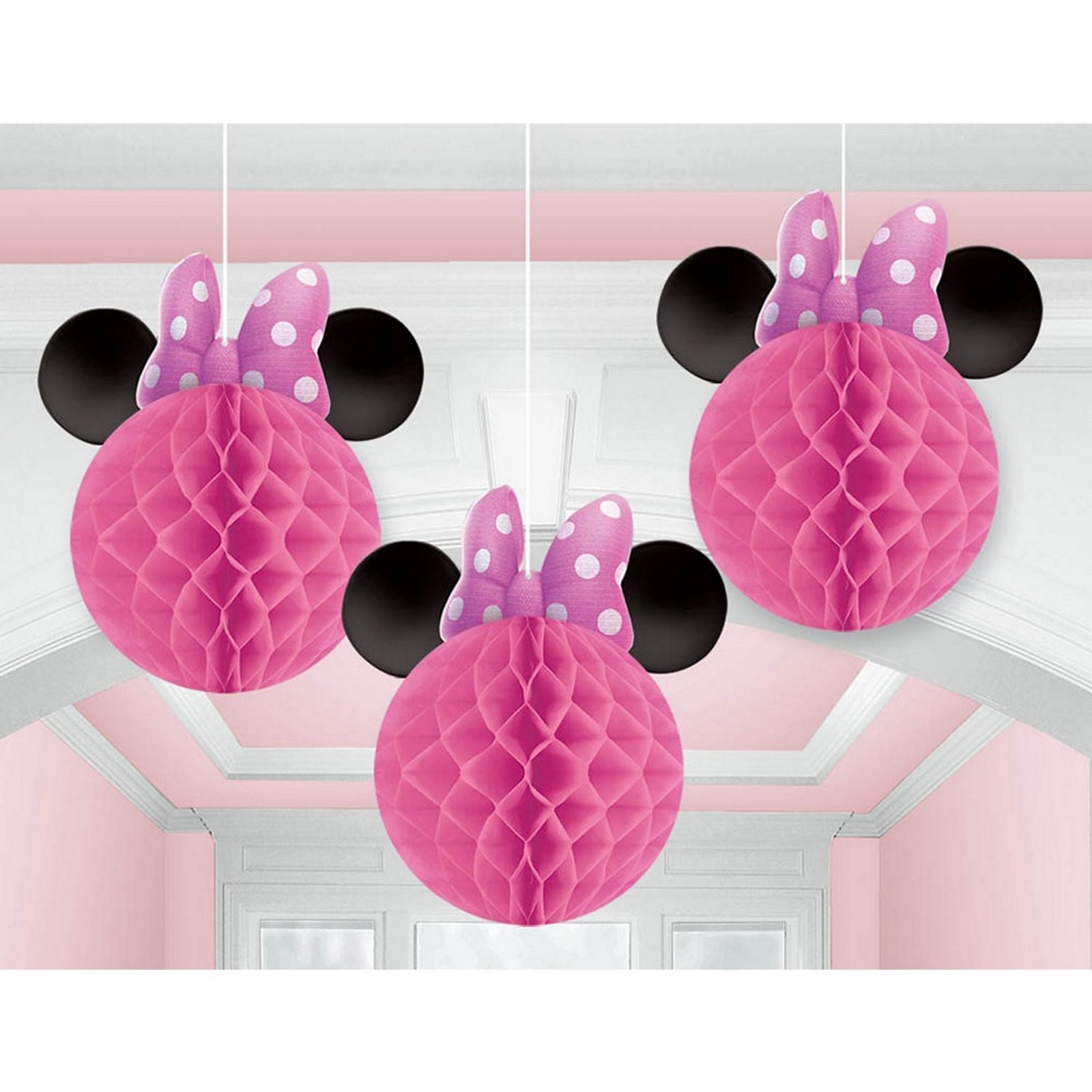 Minnie Mouse Honeycomb Decorations (Pack of 3)