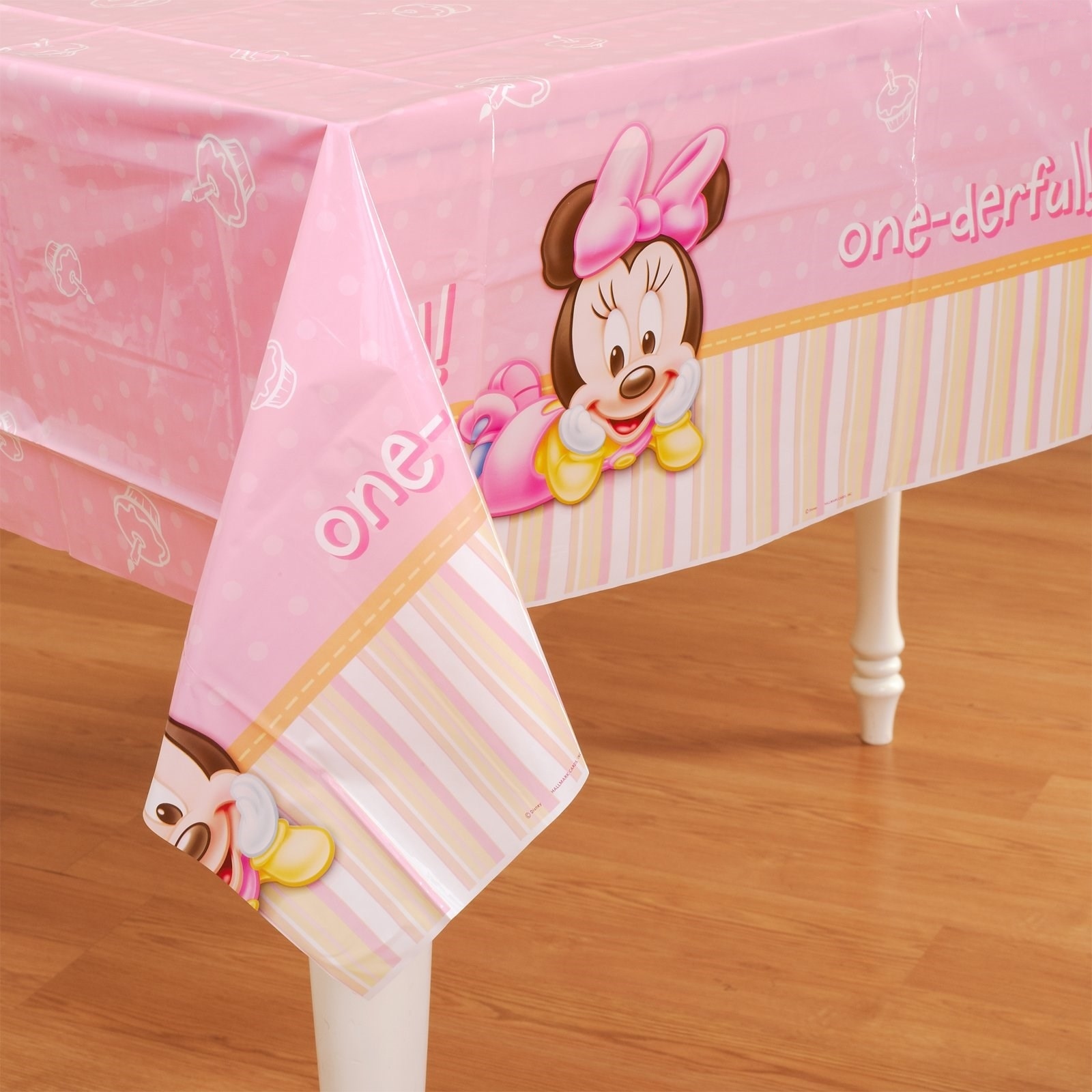 Minnie Mouse 1st Birthday Plastic Tablecloth