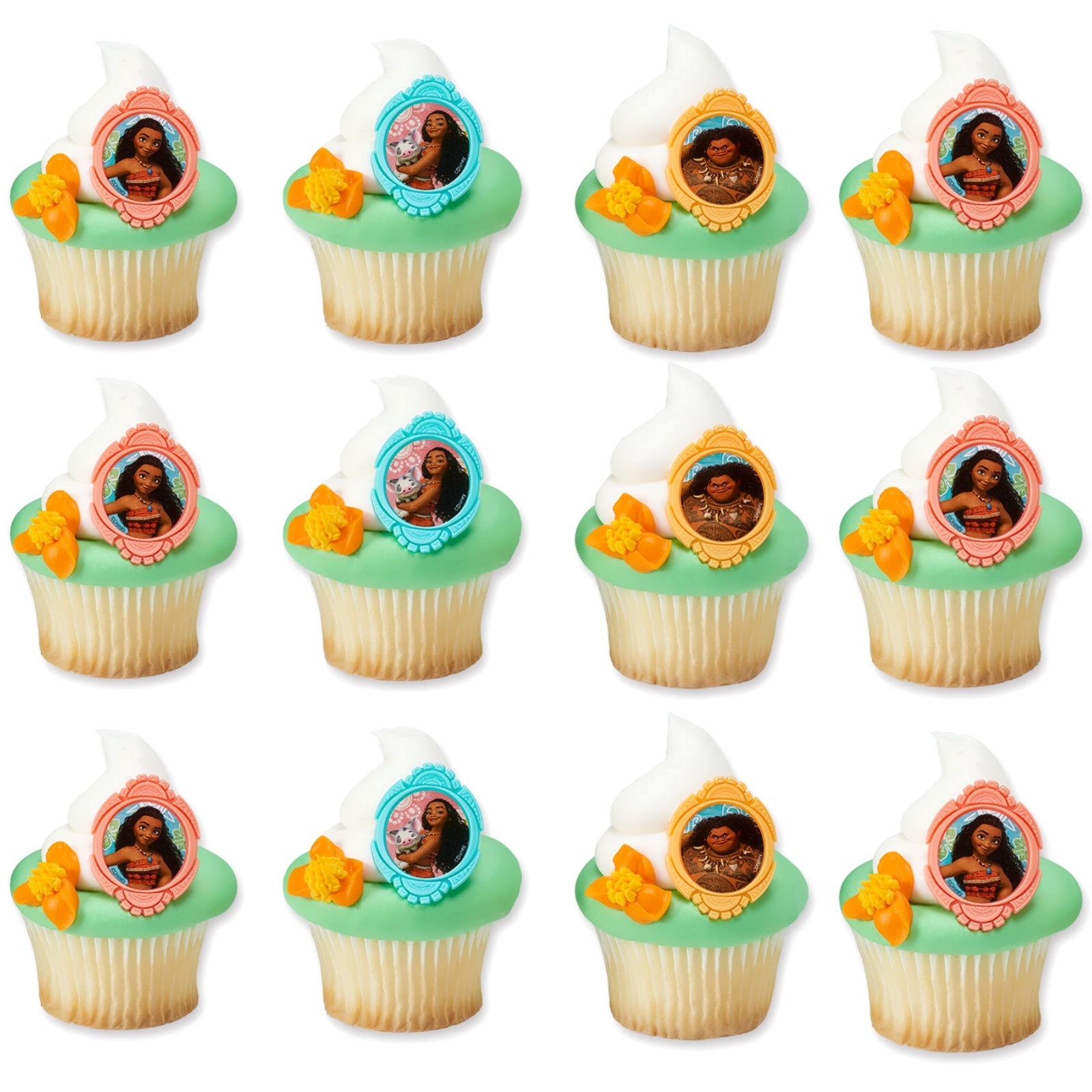 Moana Voyagers Cupcake Rings (Pack of 12)