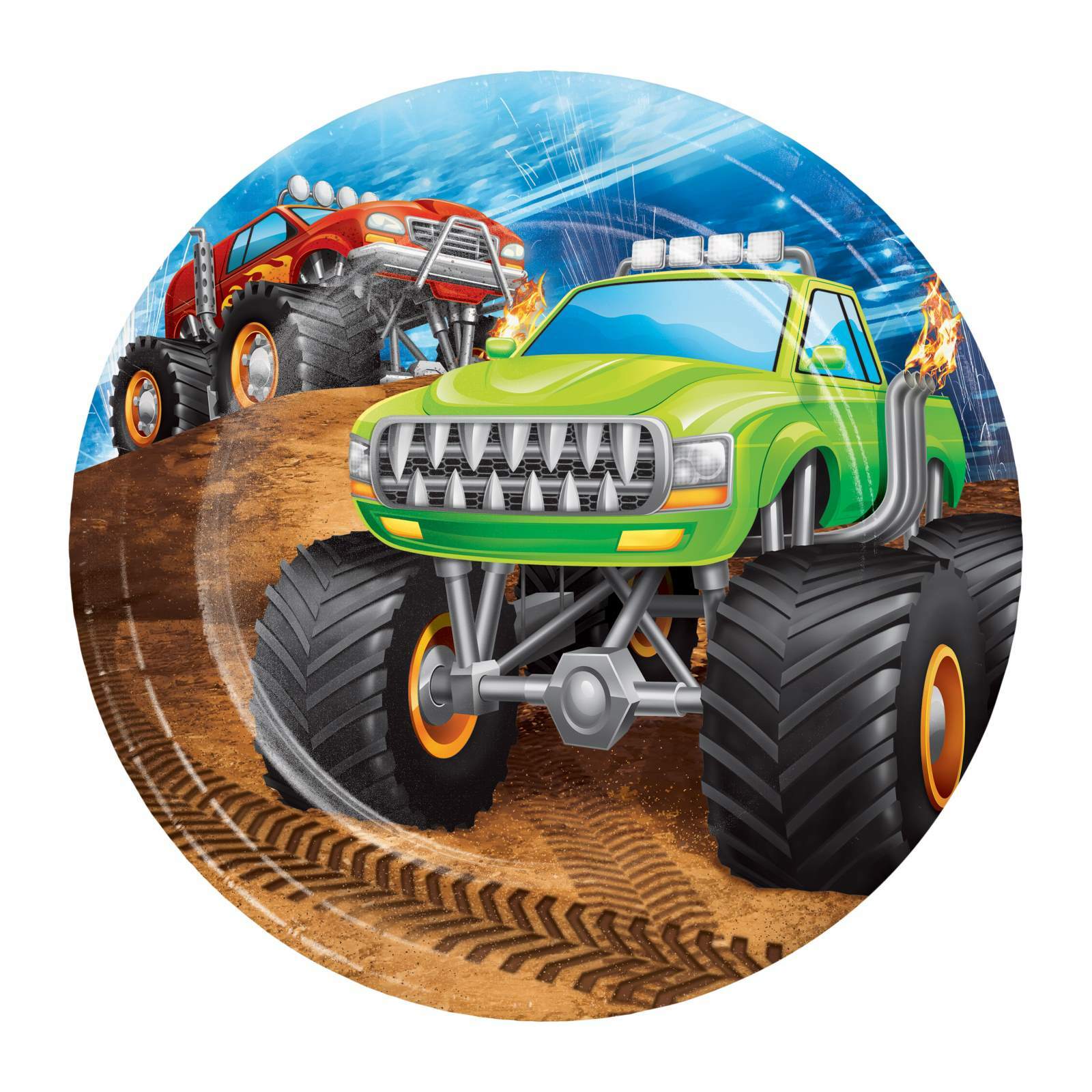 Monster Truck Rally Small Paper Plates (Pack of 8)