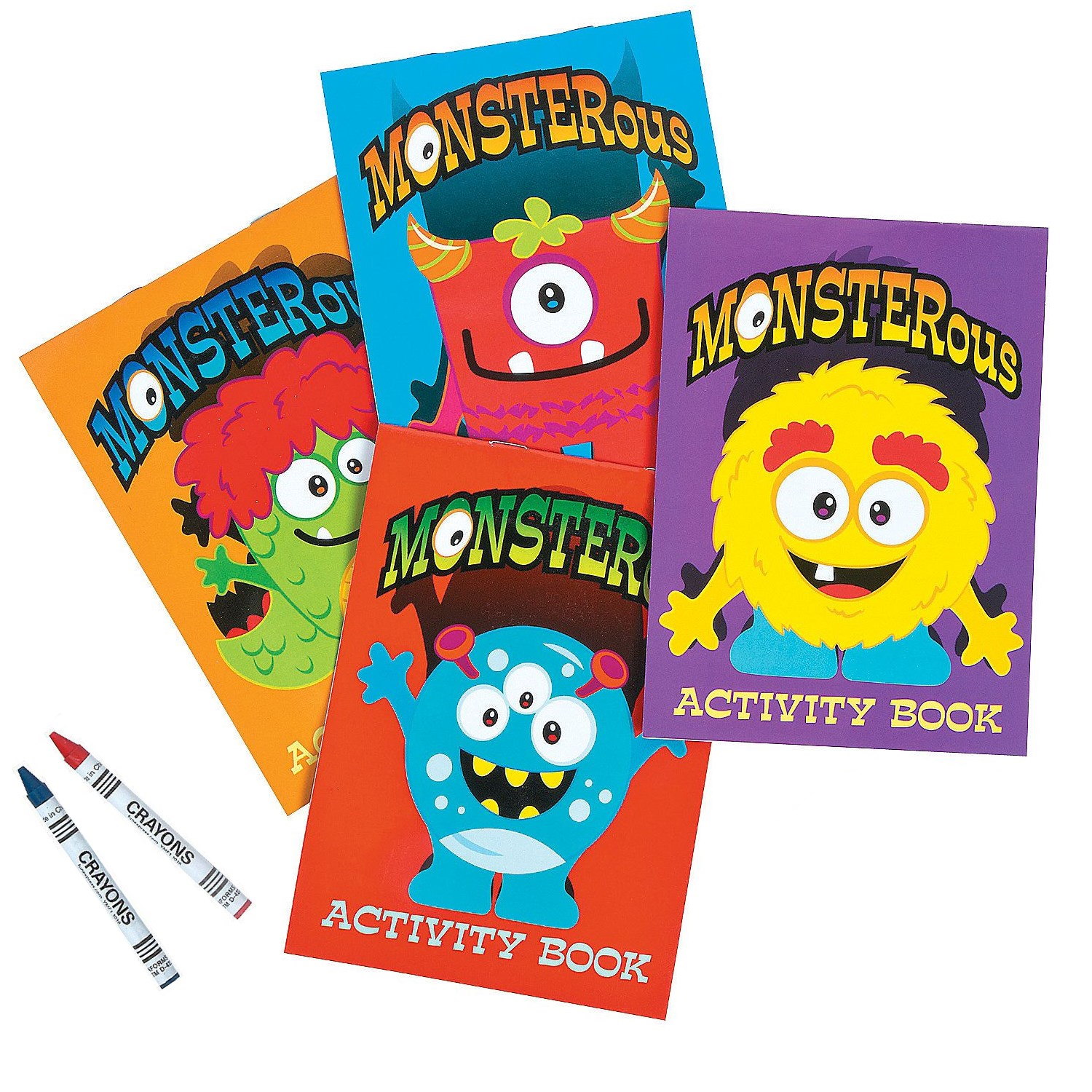 Monster Activity Books With Crayons (Pack of 12)
