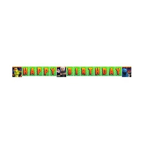 Monsters vs Aliens Happy Birthday Banner