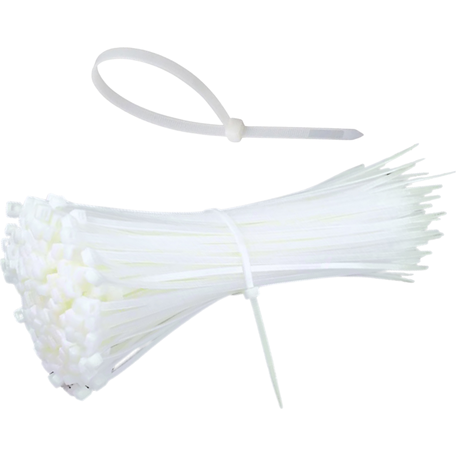 Heavy Duty White Opaque Cable Ties (Pack of 50)