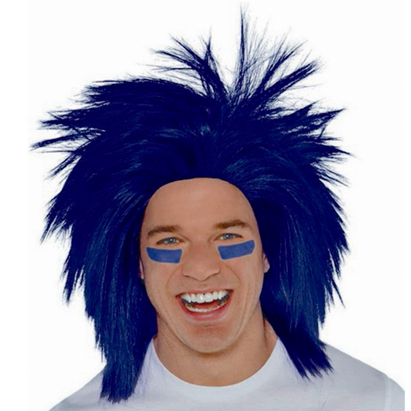 Blue Spiky Rocker Wig
