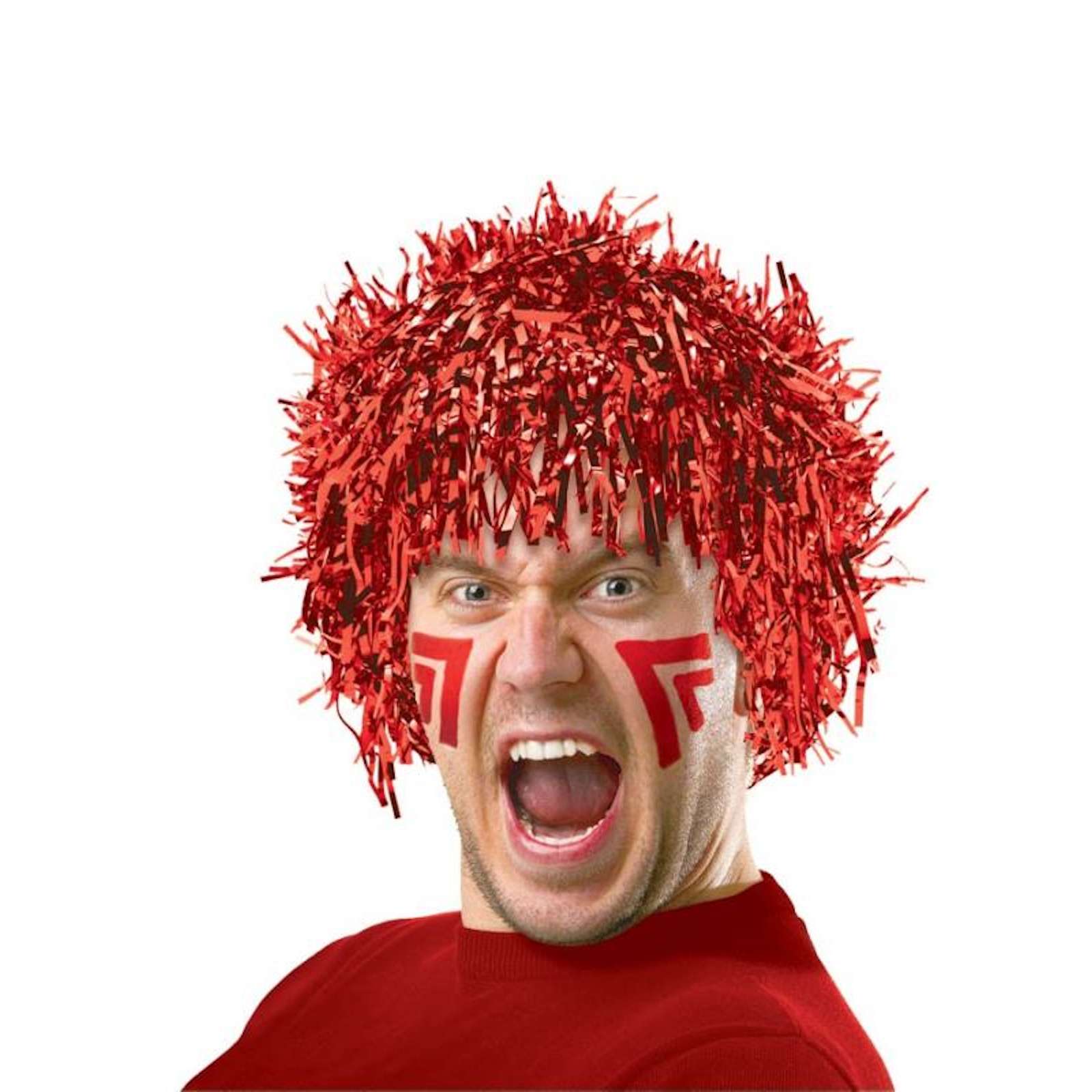 Red Tinsel Wig