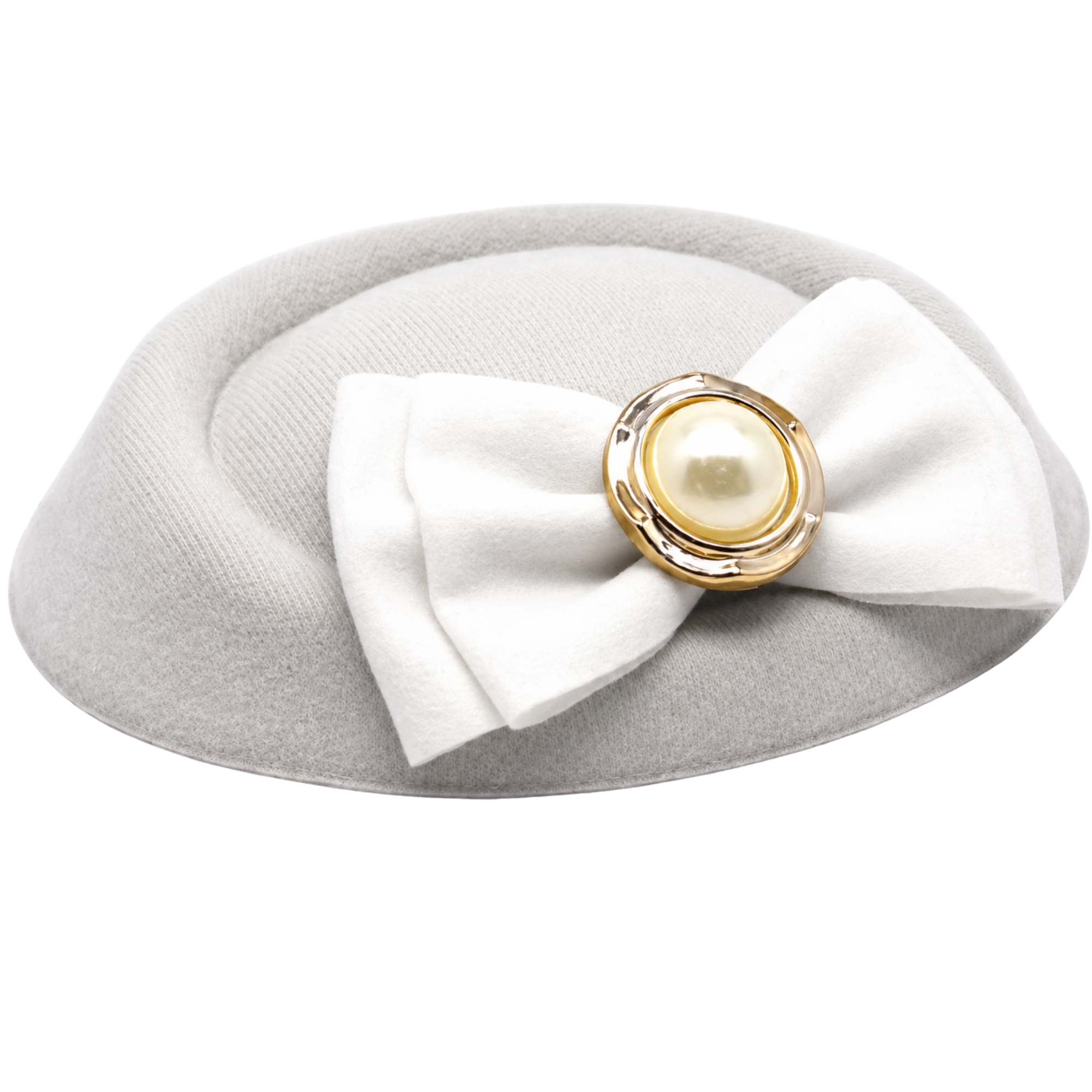Mini White Fascinator Hat With Bow 