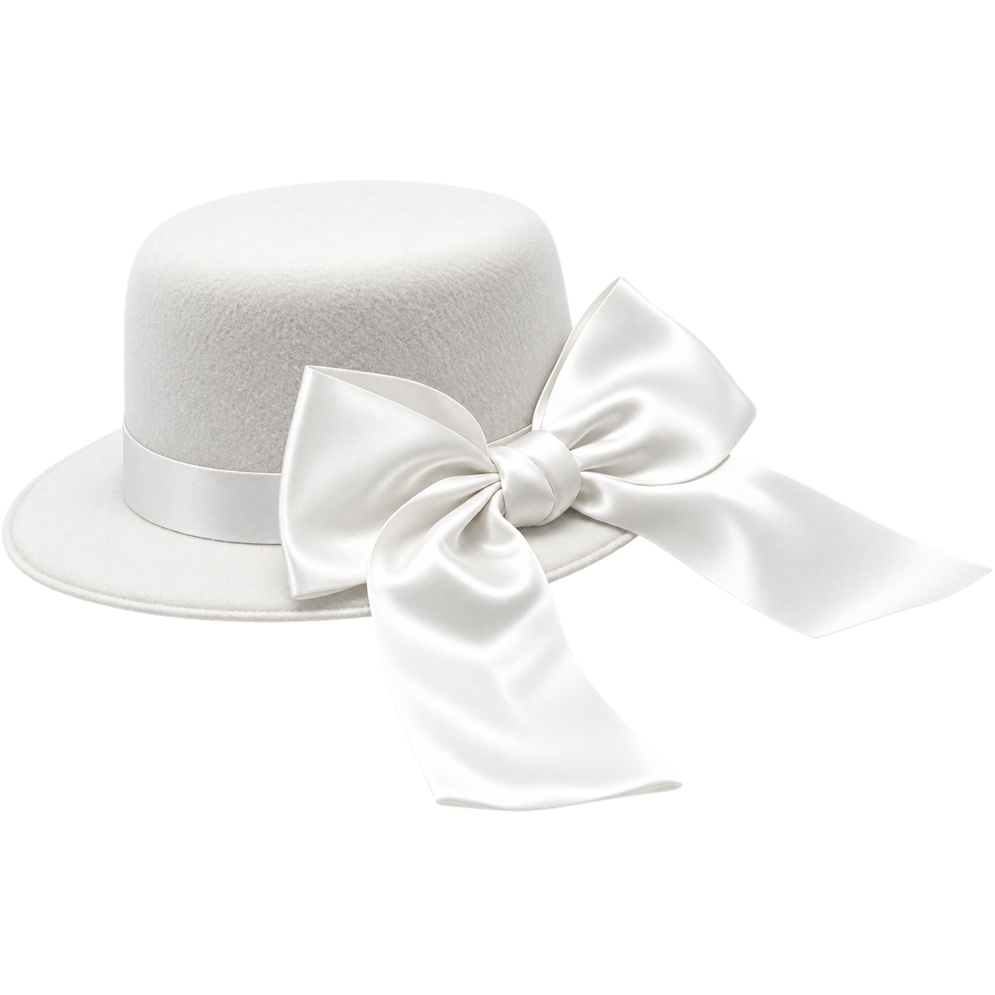 Mini White Fascinator Top Hat With Bow