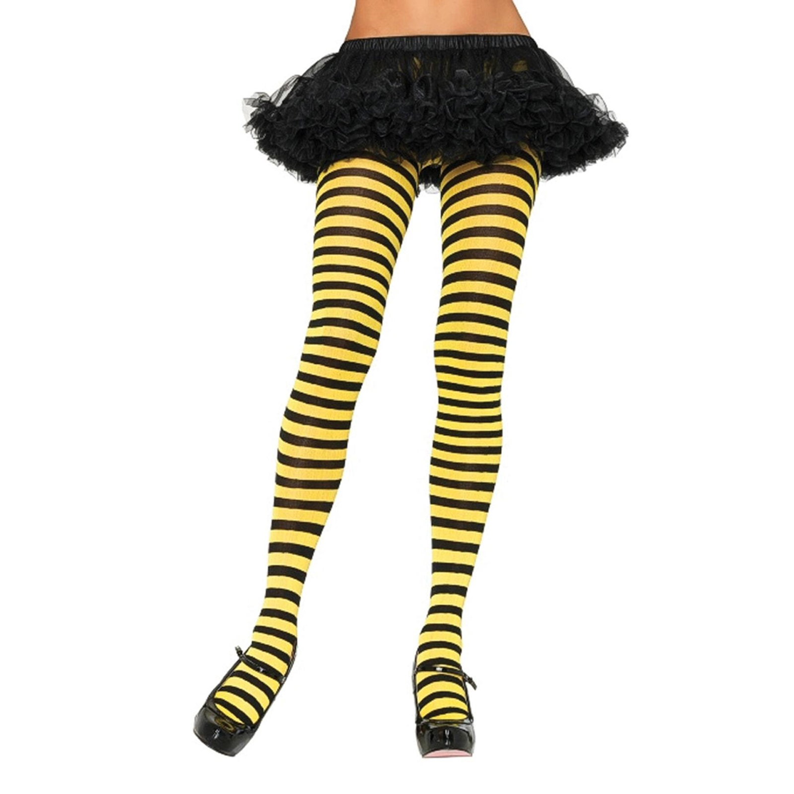 Yellow Black Striped Adult Tights