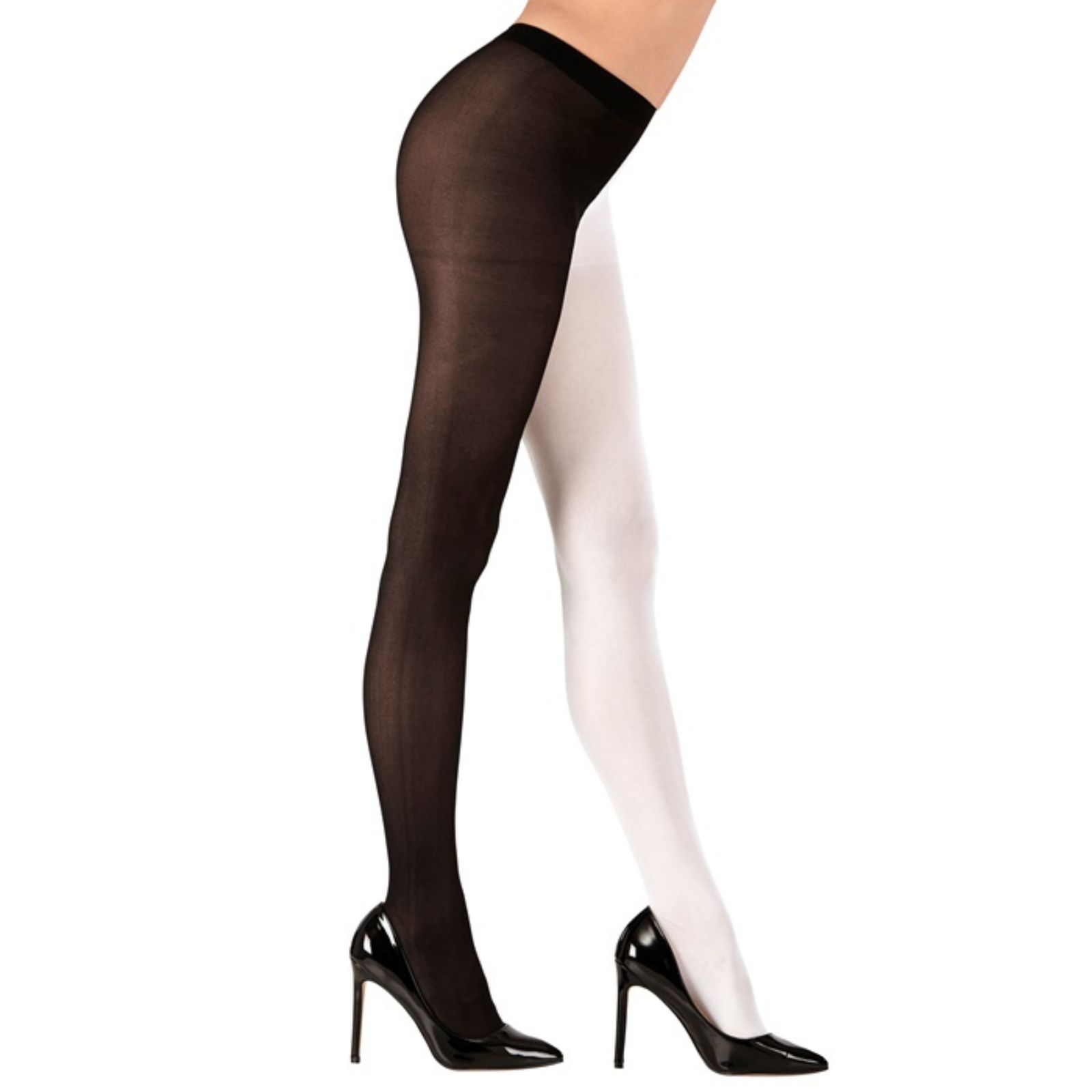 Adult Black and White Stockings Standard