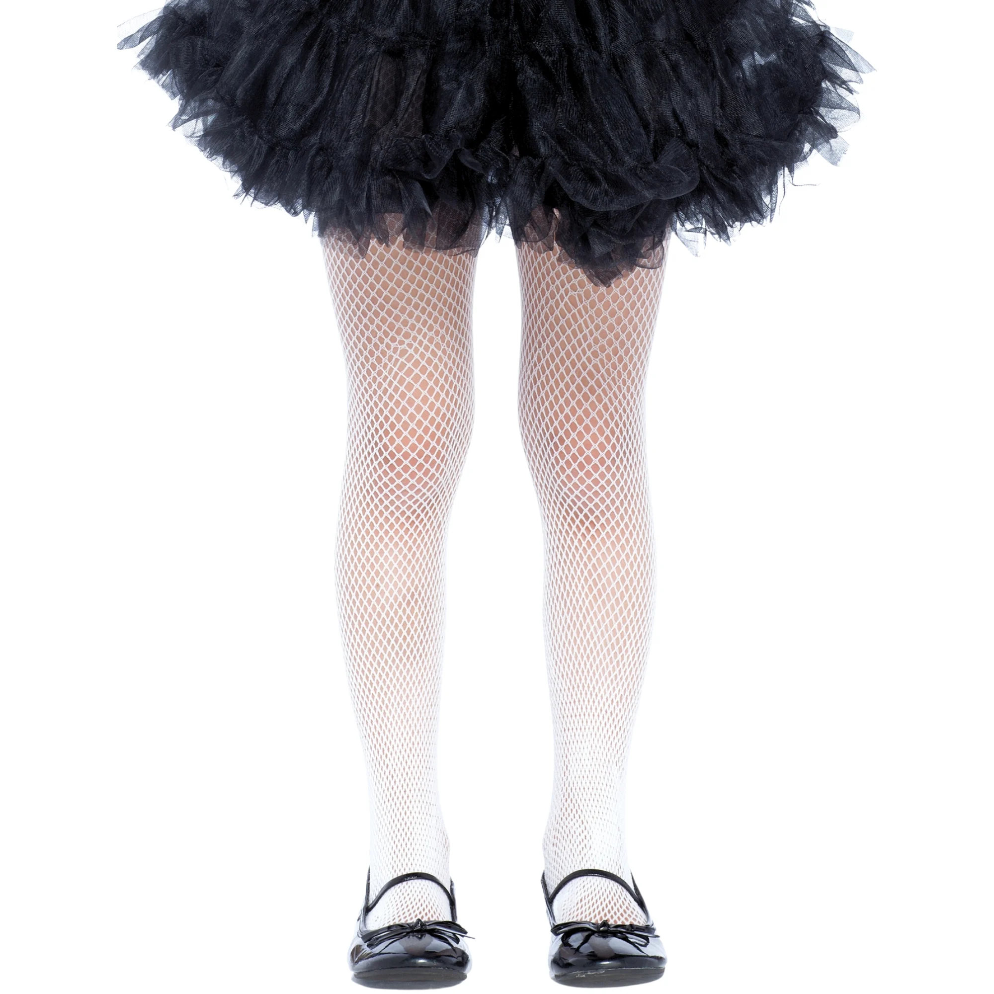 Kids White Fishnet Tights 11-13 Years