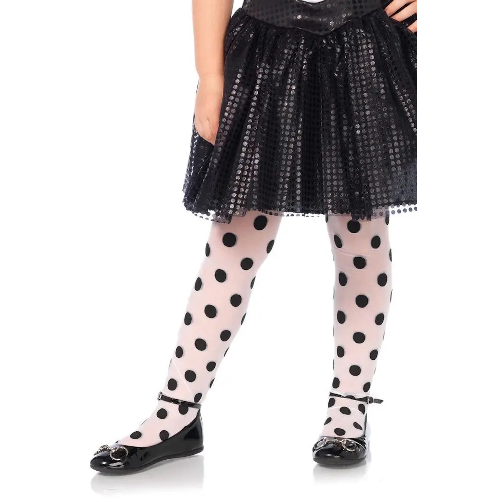 Polka Dot Tights Black White Child Costume Accessory