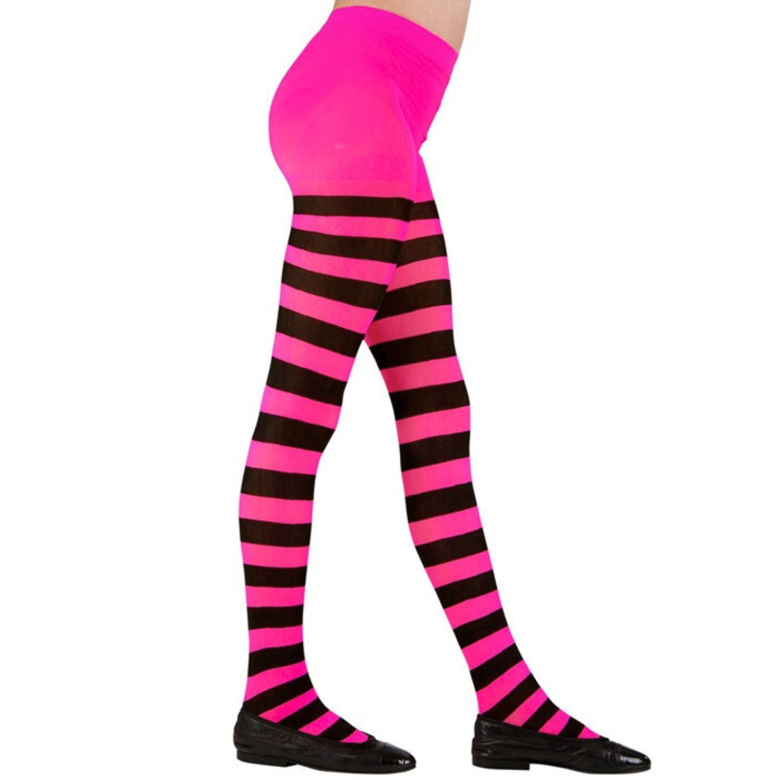 Kids Striped Hot Pink and Black Stocking 4-6 Years