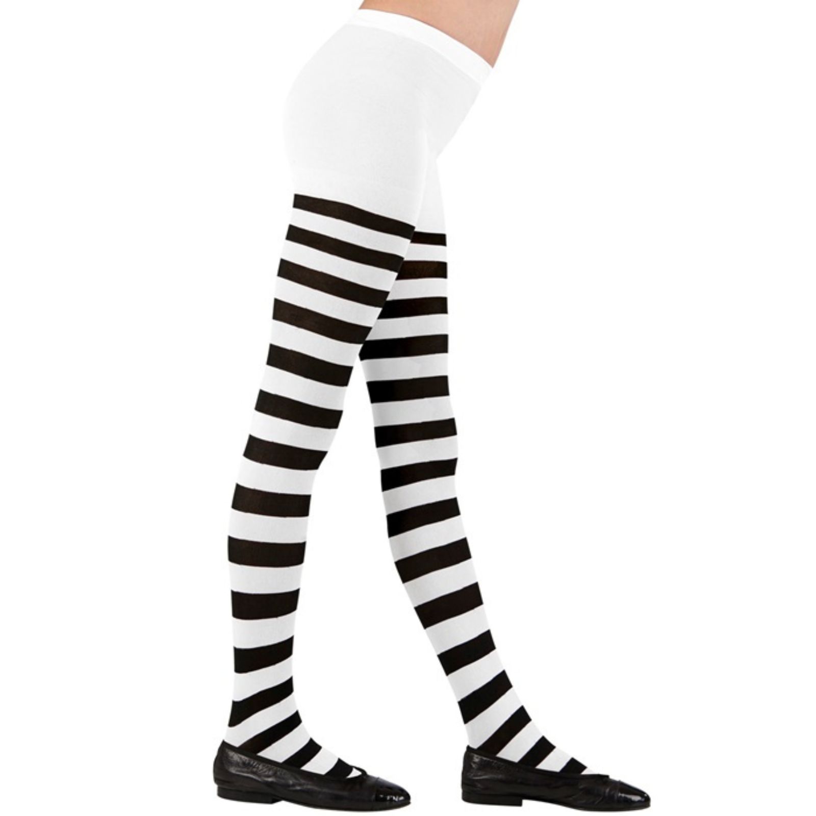 Kids Striped White and Black Stockings 1-3 Years