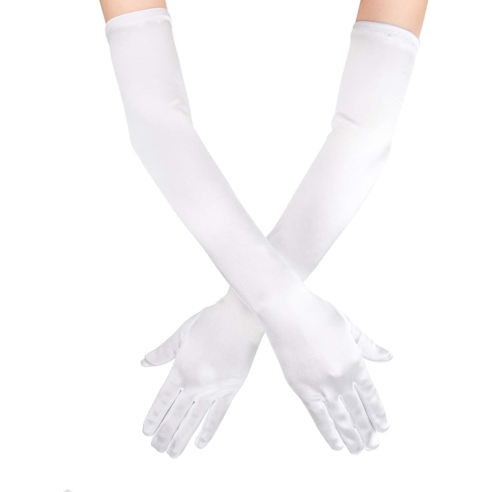 White Shoulder Length Adult Gloves XL