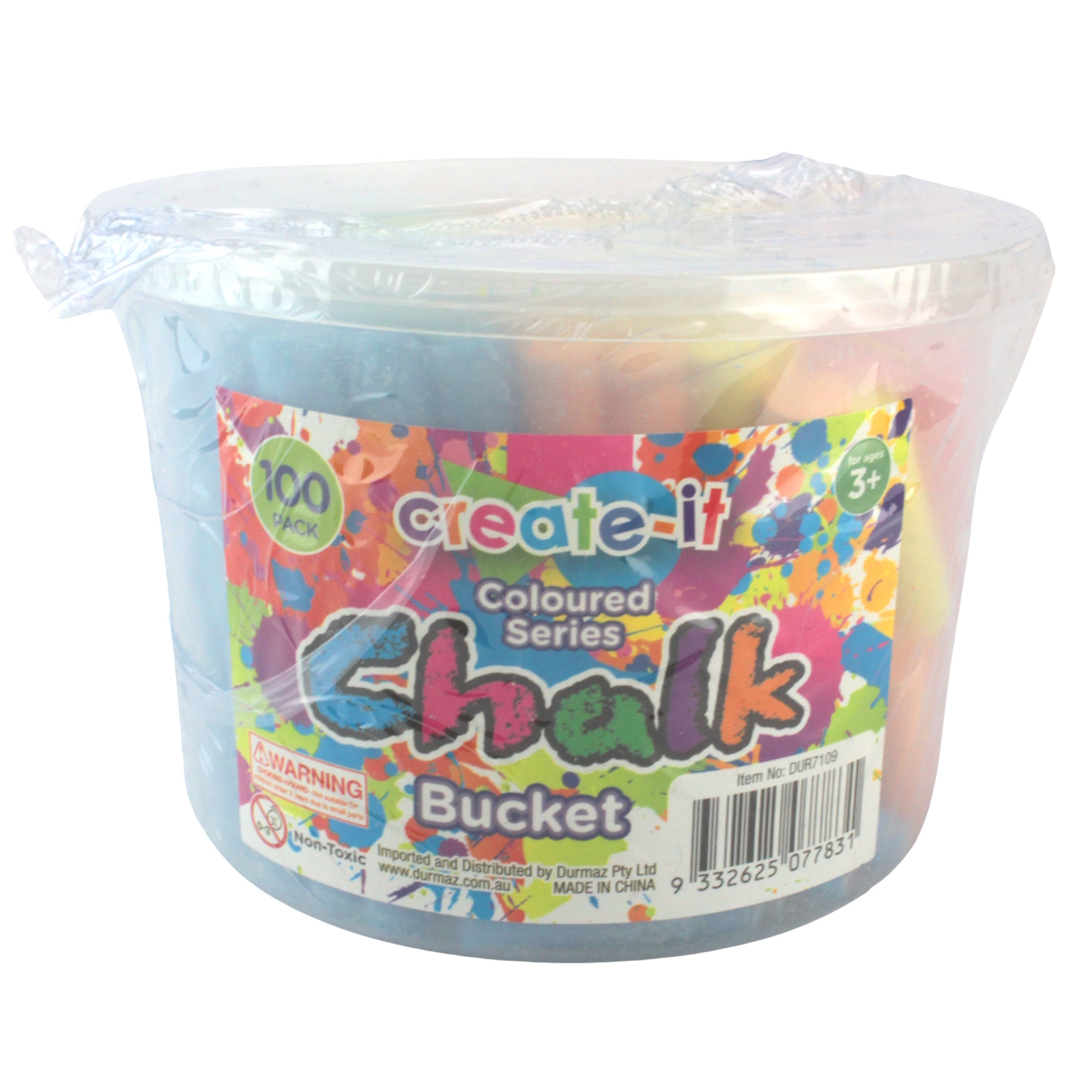 Coloured Chalk Bucket (100 Pieces)