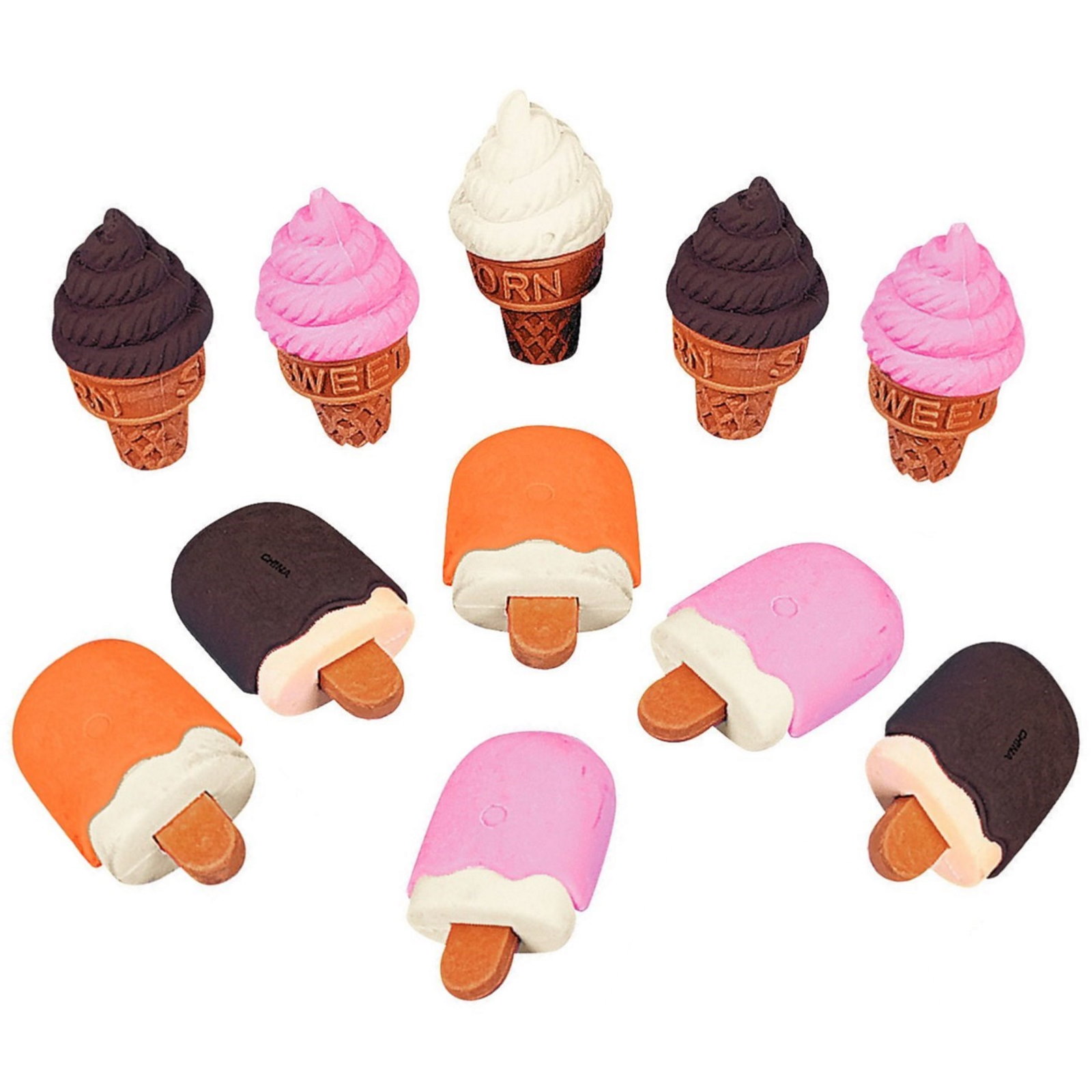 Ice Cream Erasers (Pack of 24)