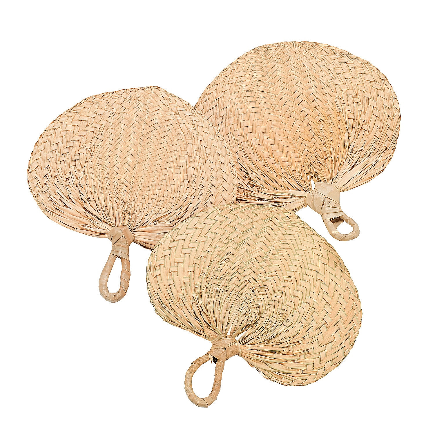 Natural Raffia Fans (Pack of 12)