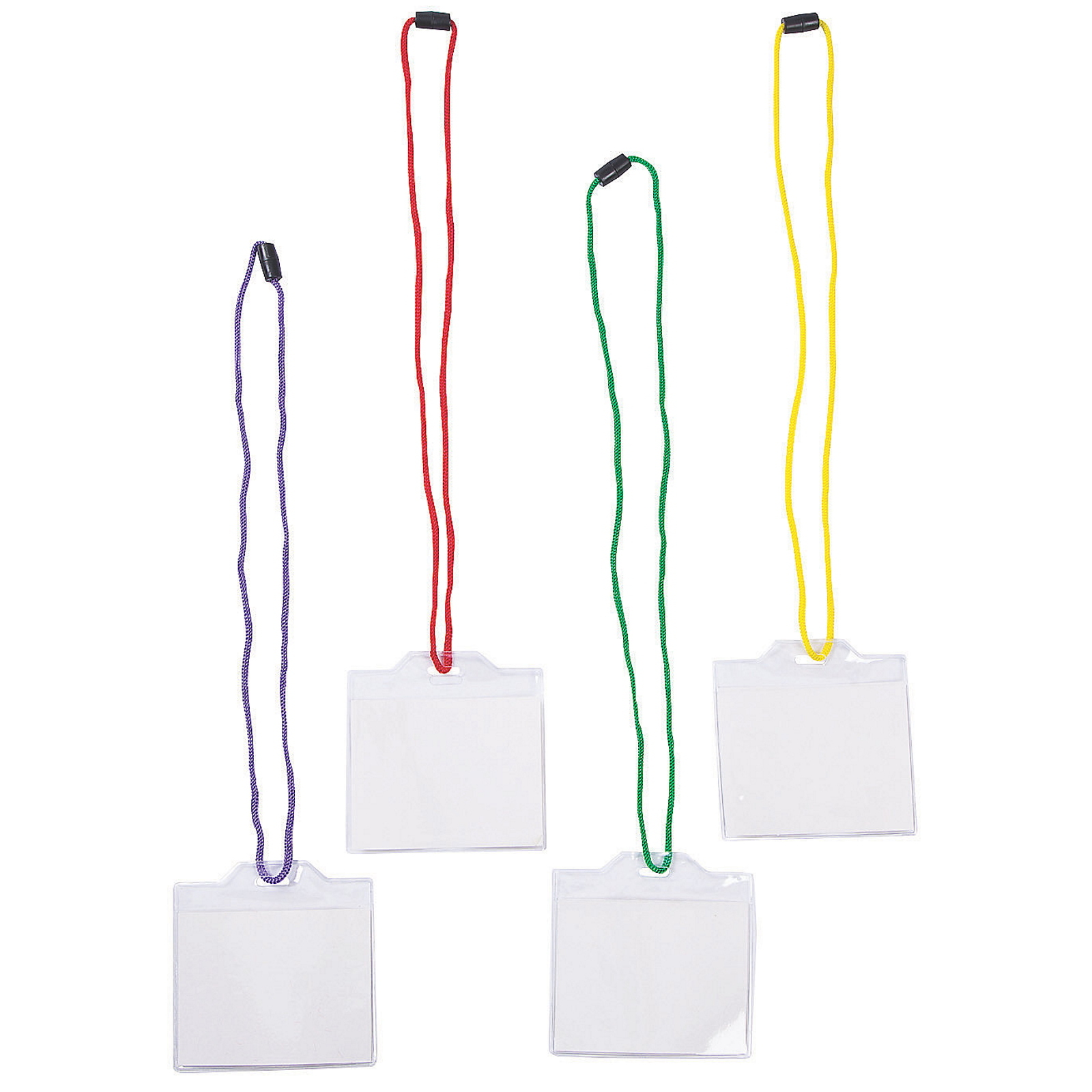 Coloured Plastic Badge Holder Lanyards (Pack of 12)