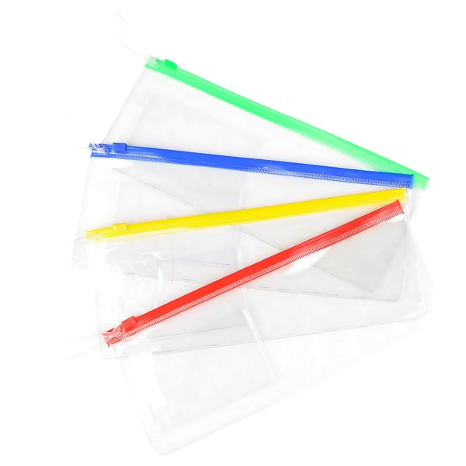Plastic Pouches with Colored Ziplock Closure (Pack of 12)