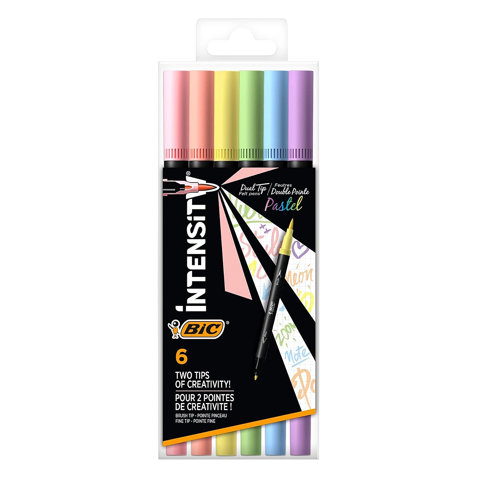 6 Bic Intensity Dual Tip Pastel Pens