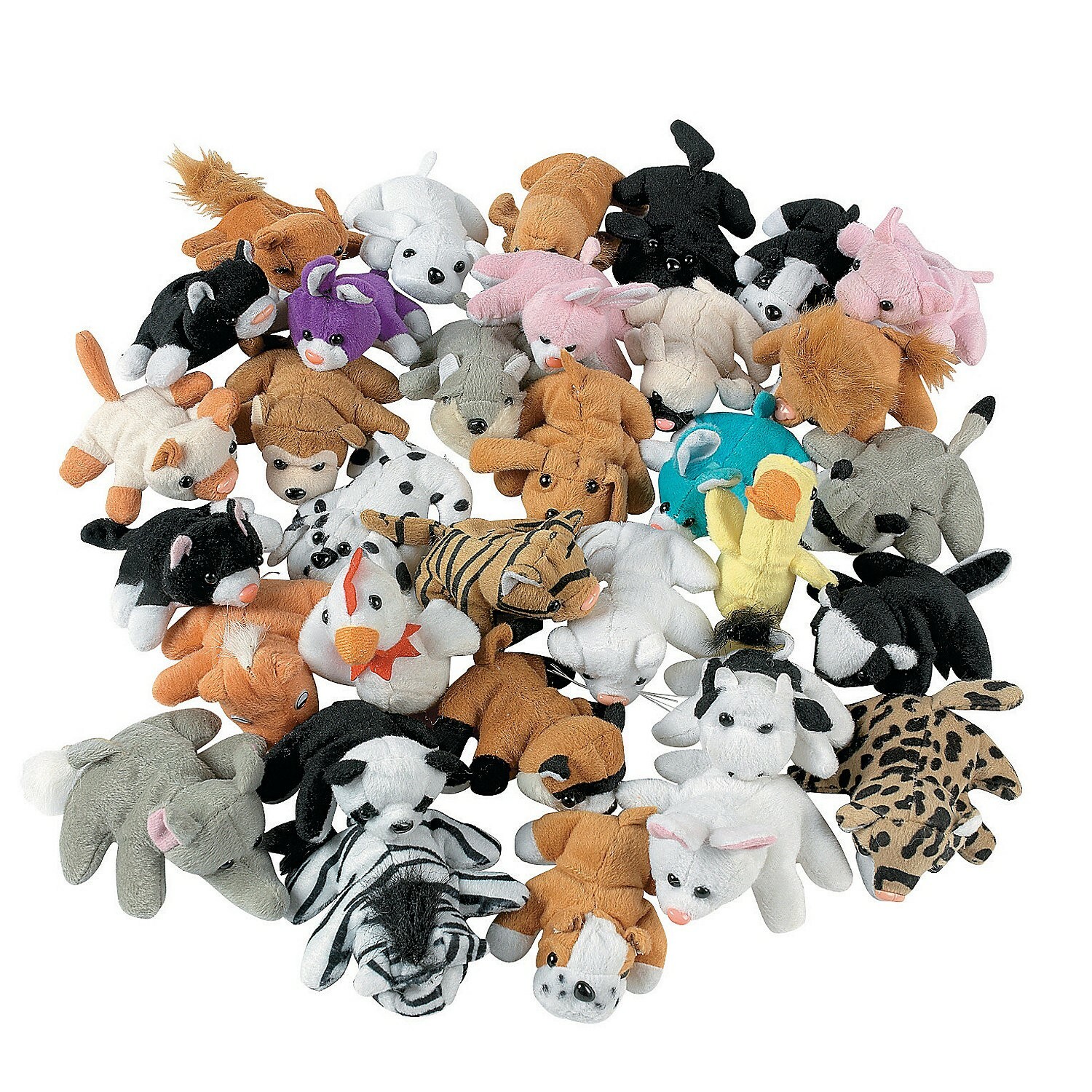 Mini Plush Animals (Bulk Pack of 50)