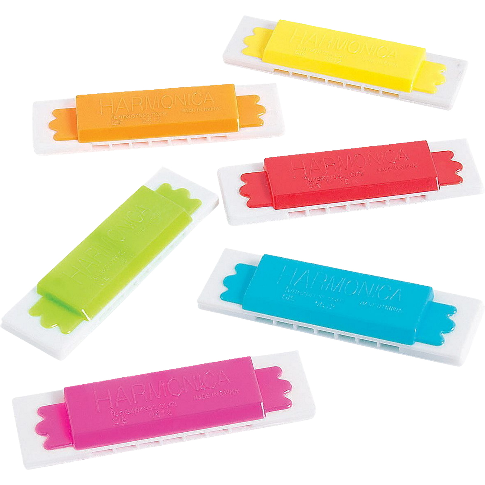 Colourful Harmonicas (Pack of 12)