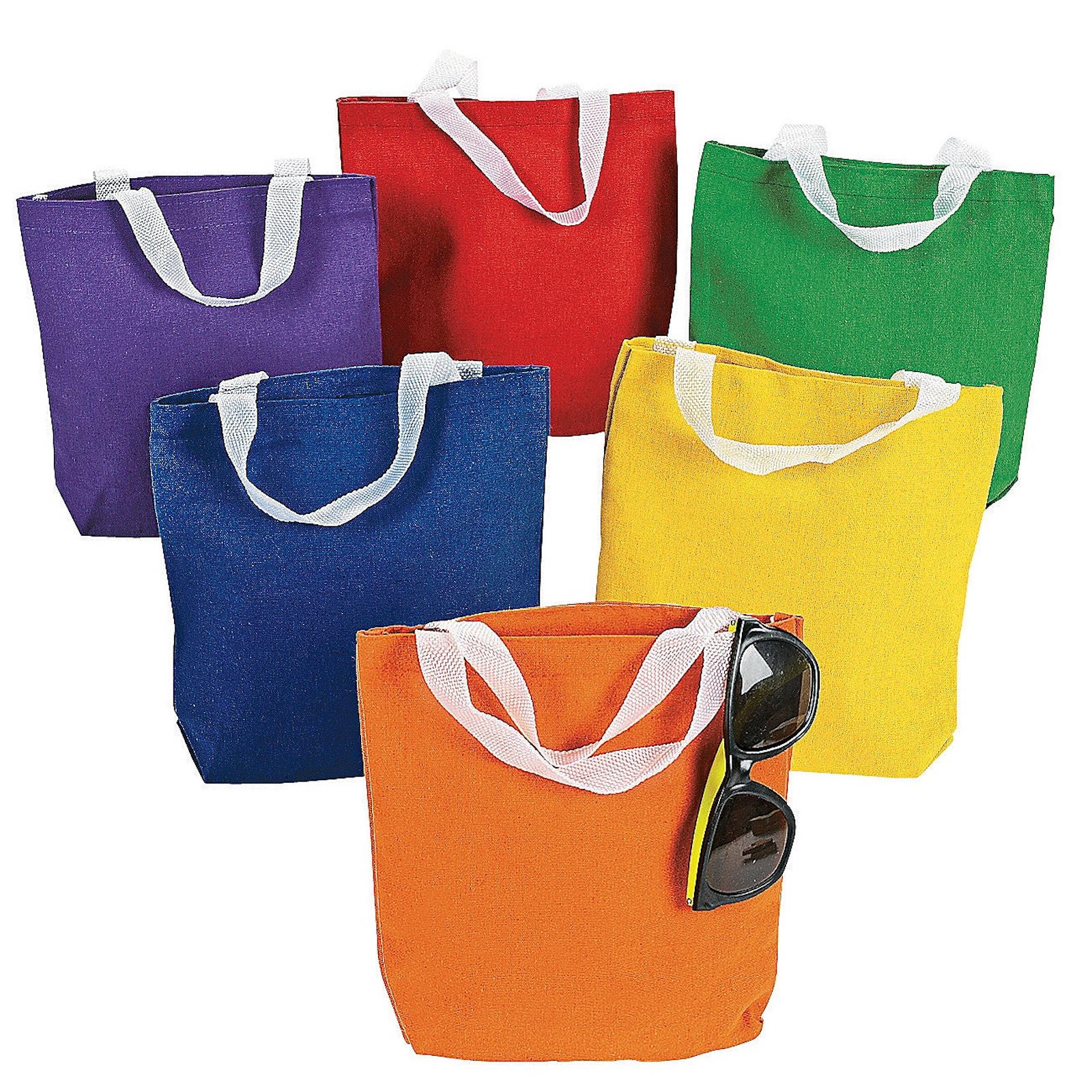 Bright Canvas Tote Bags Small (Pack of 12)