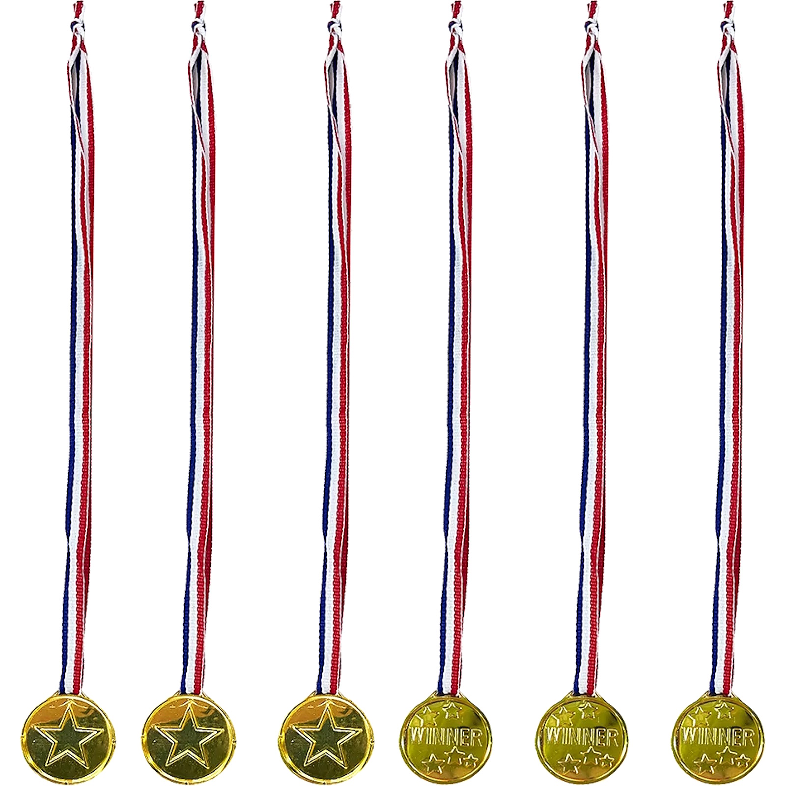 Plastic Gold Winner Medals (Pack of 6)