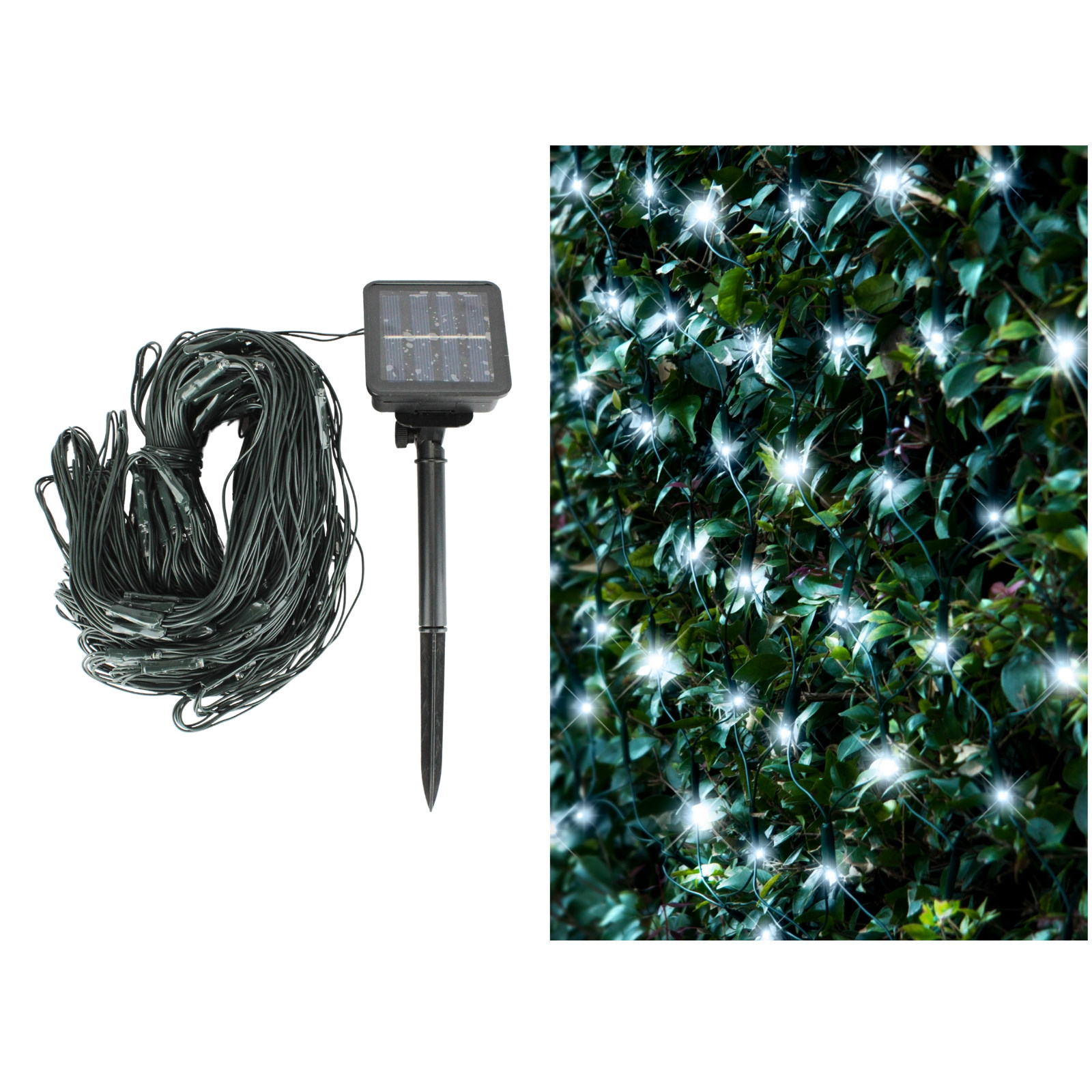 150 Cool White LED Solar Net Light 2.5m x 1.3m