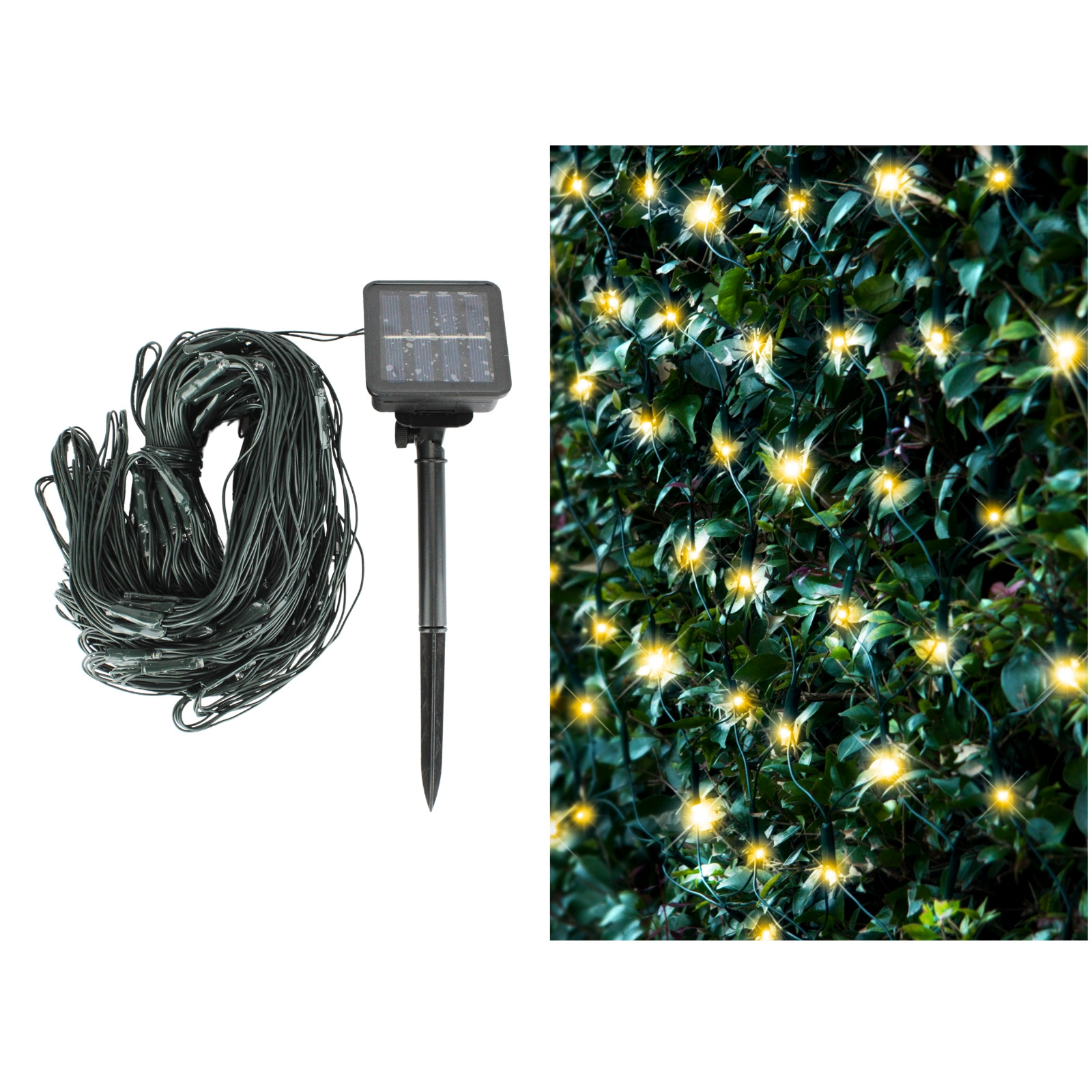 150 Warm White LED Solar Net Light 2.5m x 1.3m 