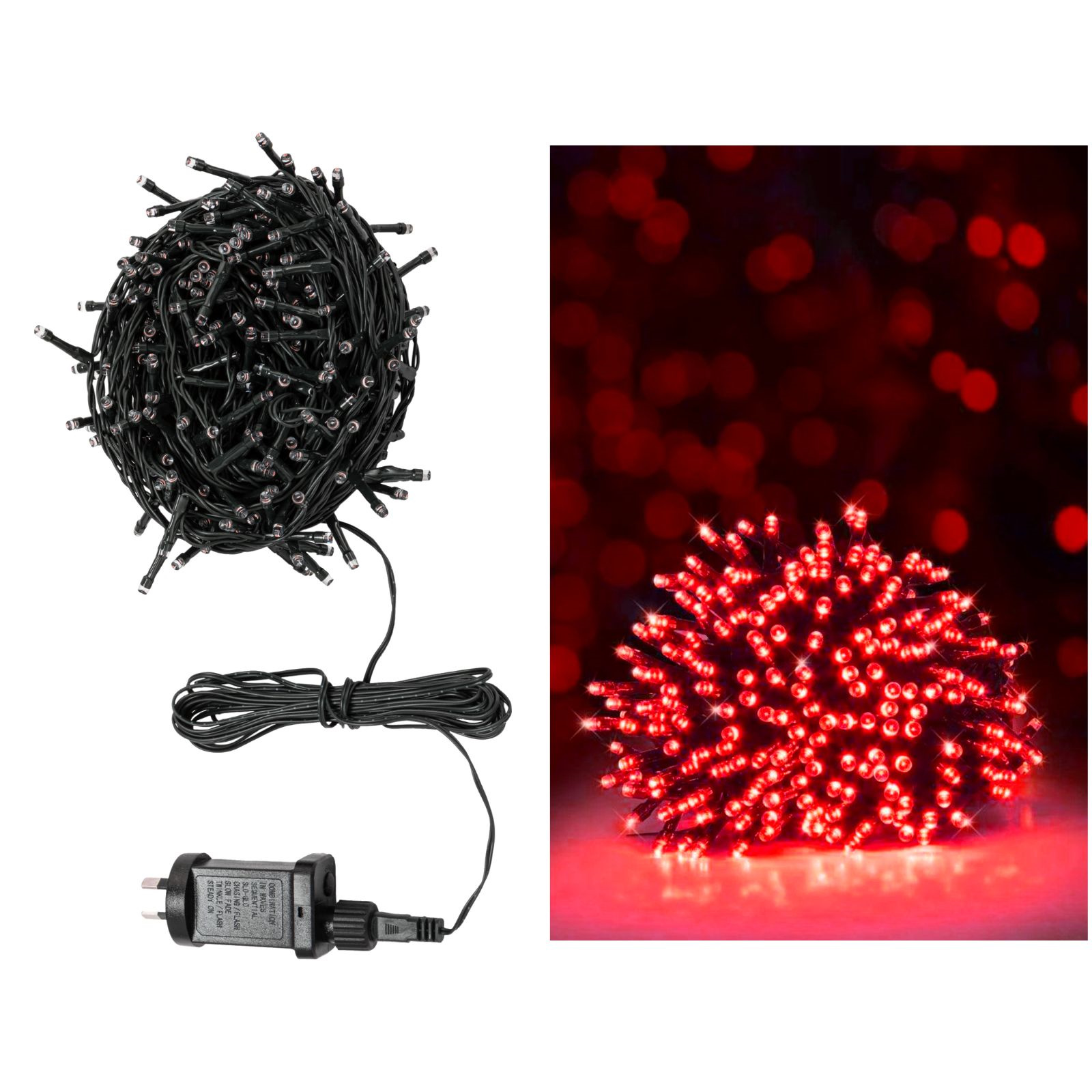 400 Red LED 7 Function Fairy Lights 19.95m