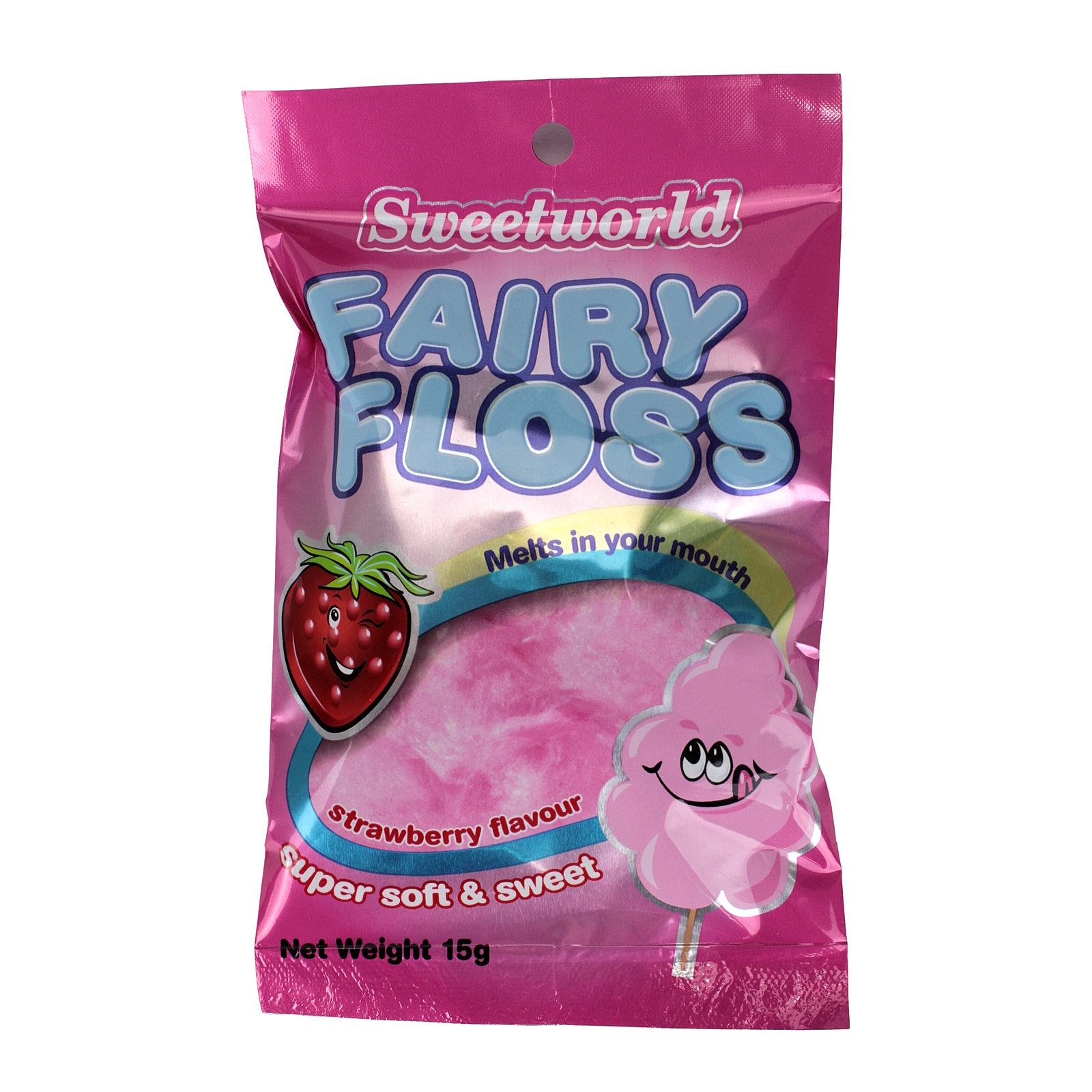 Sweetworld Strawberry Flavour Fairy Floss (15g)