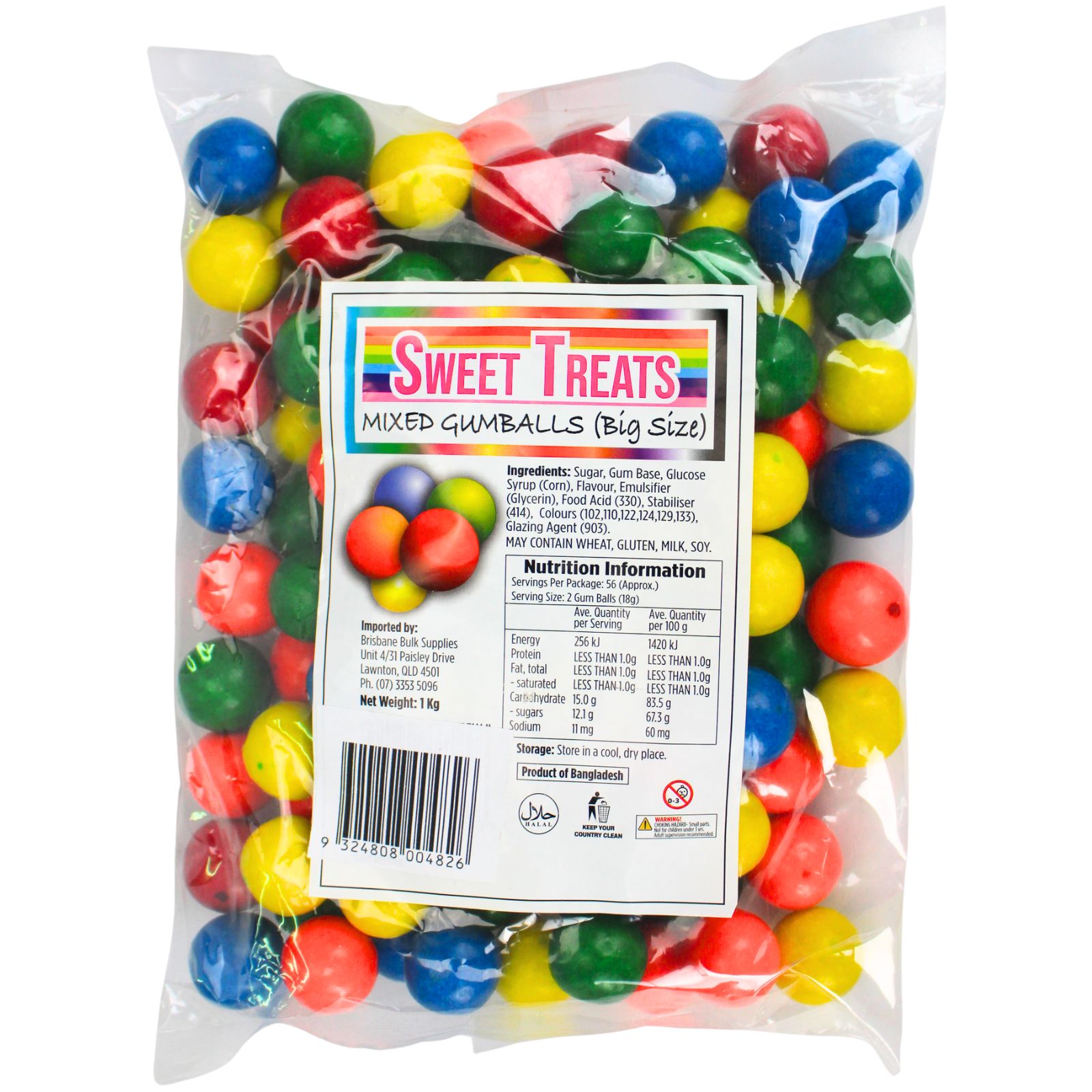 Sweet Treats Mixed Gumballs (1kg Bag)